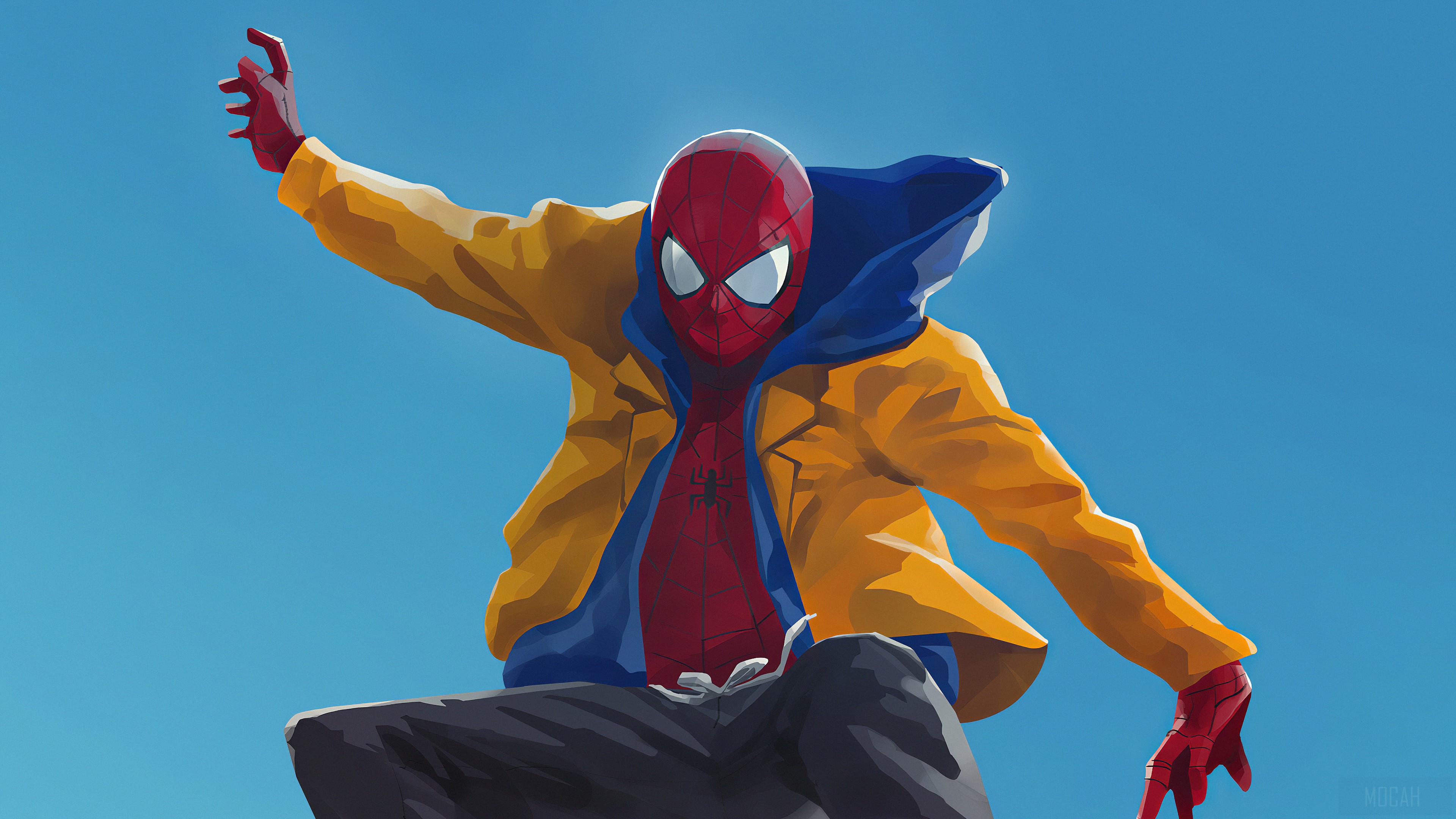 Spider-Man in Yellow Jacket 4K HD Wallpaper