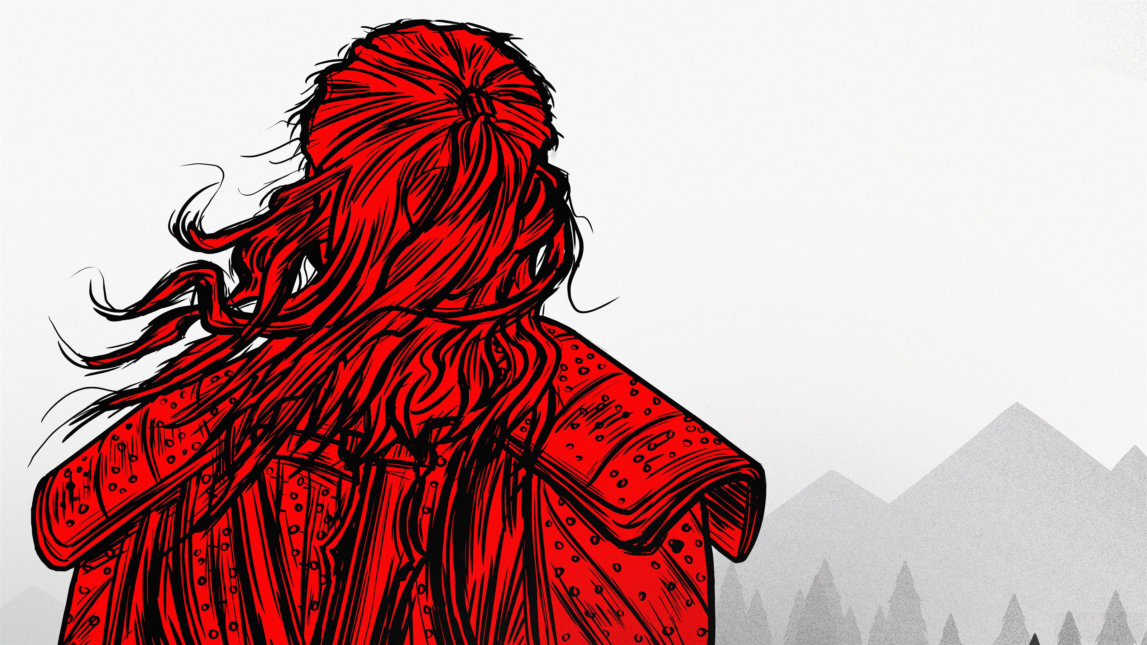 The Witcher Red Art HD Wallpaper