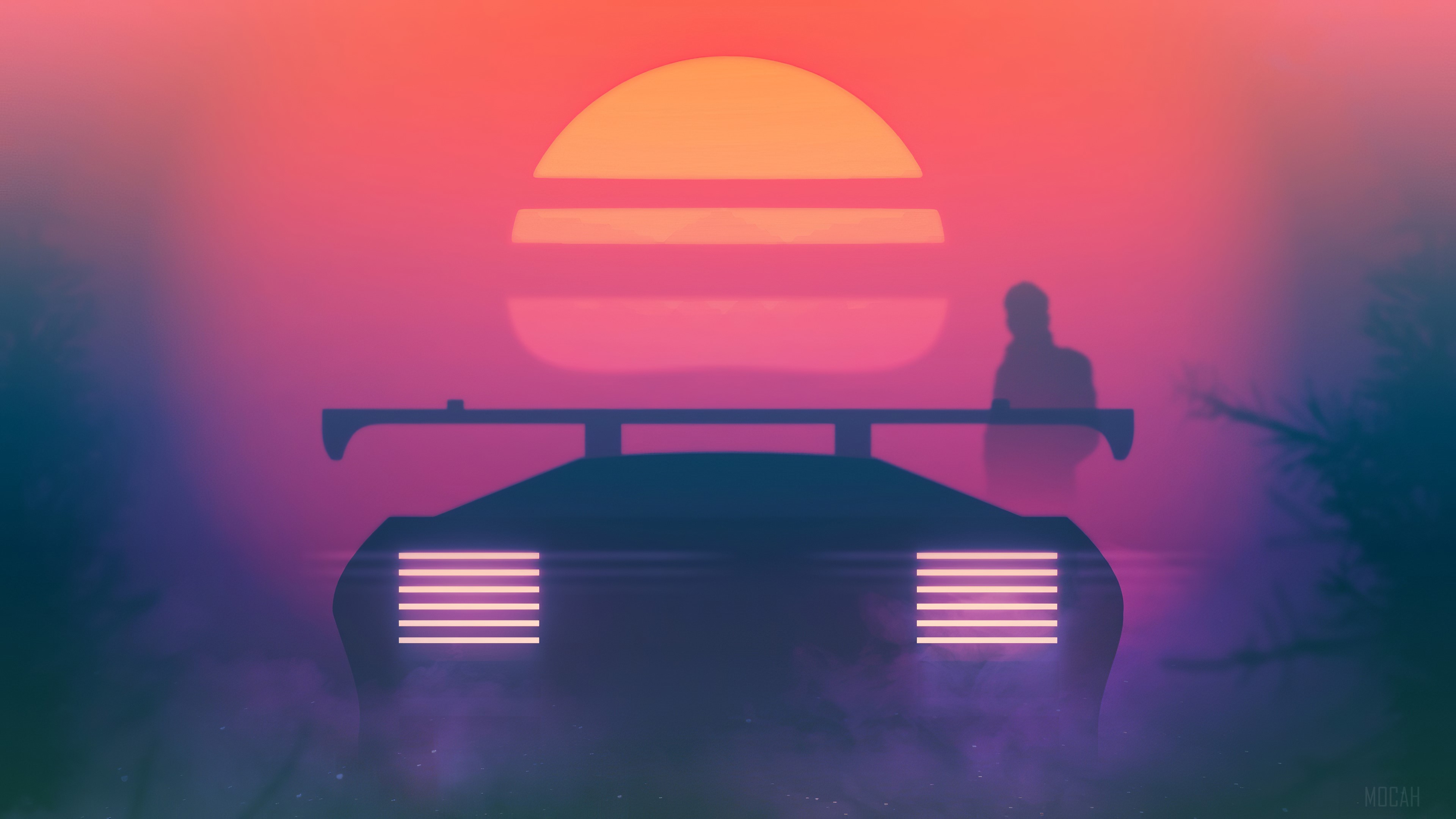 Retrowave Synthwave Evening Ride HD Wallpaper
