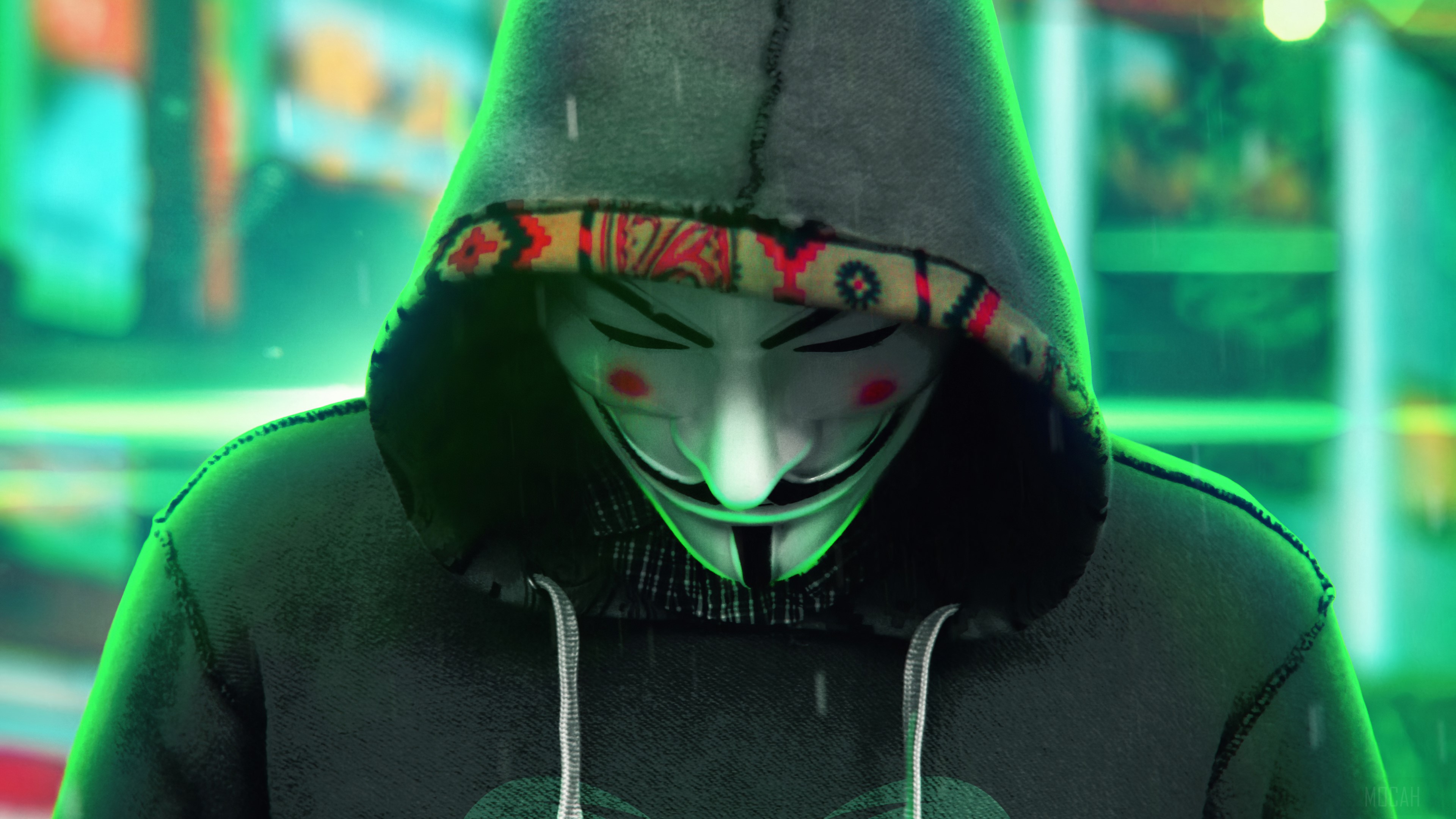 Anonymous man wearing a Guy Fawkes mask HD Wallpaper