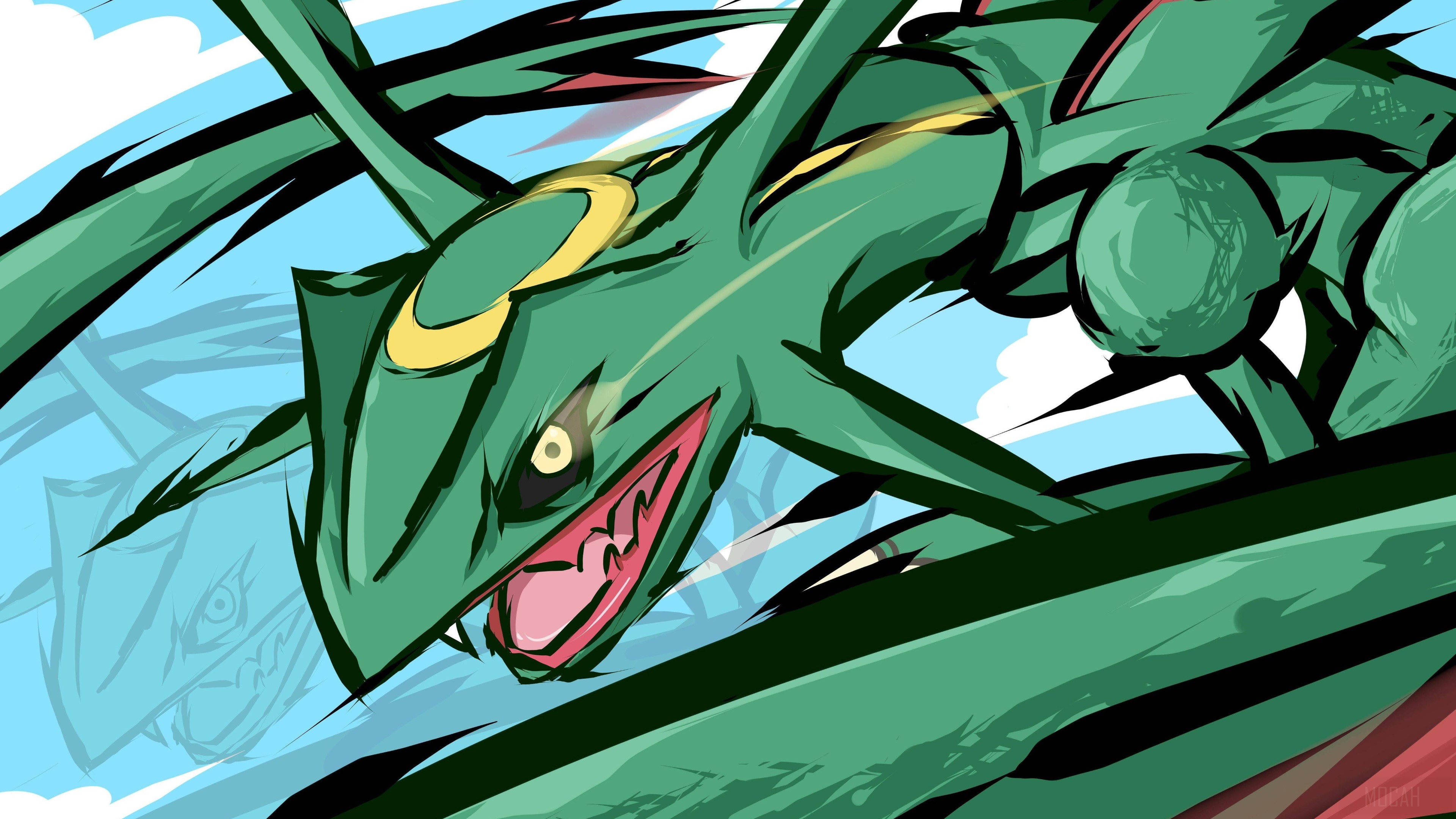 Rayquaza Dynamic 4K Illustration HD Wallpaper