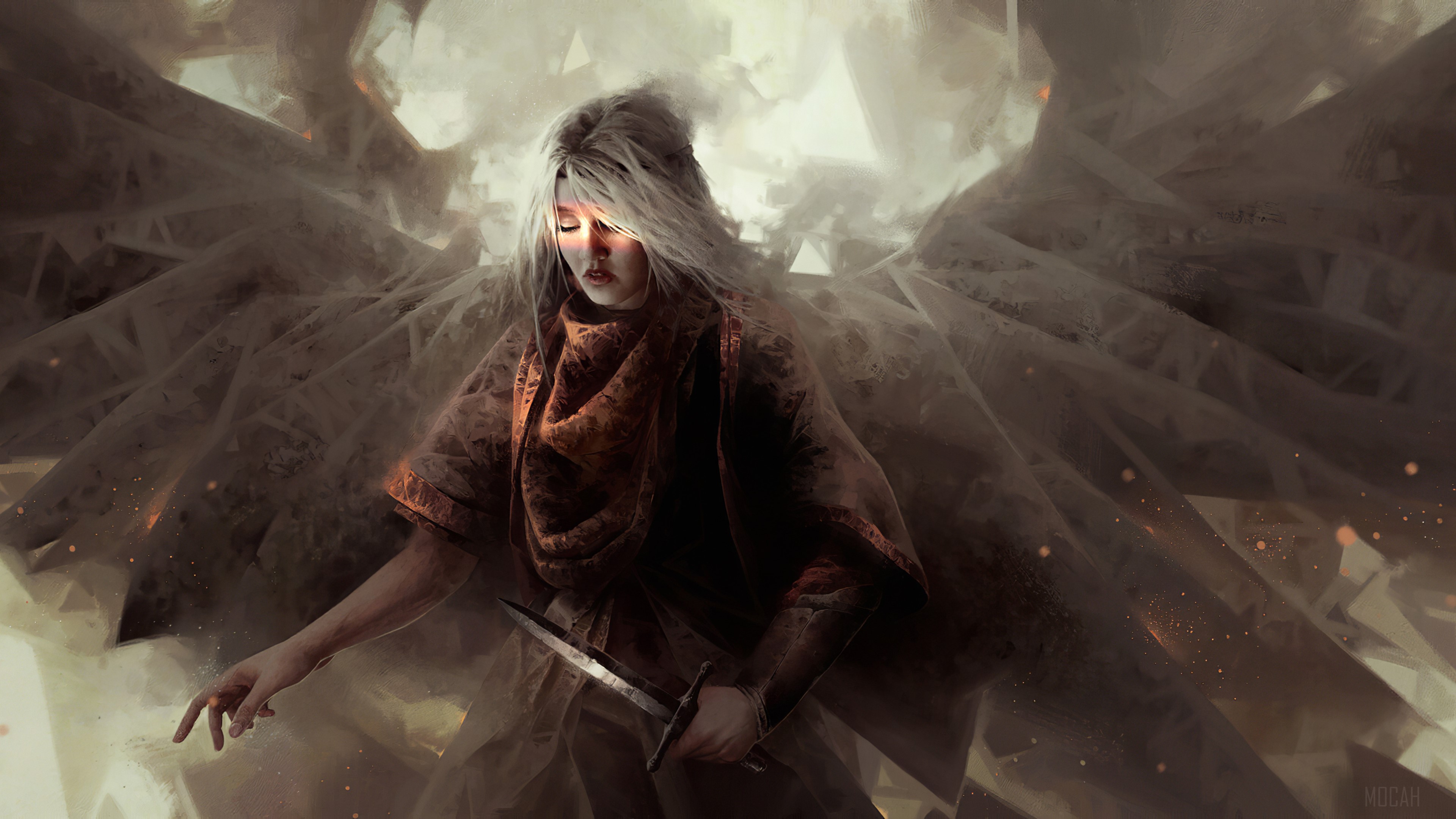Cherub Witch by Max Bedulenko 4K HD Wallpaper