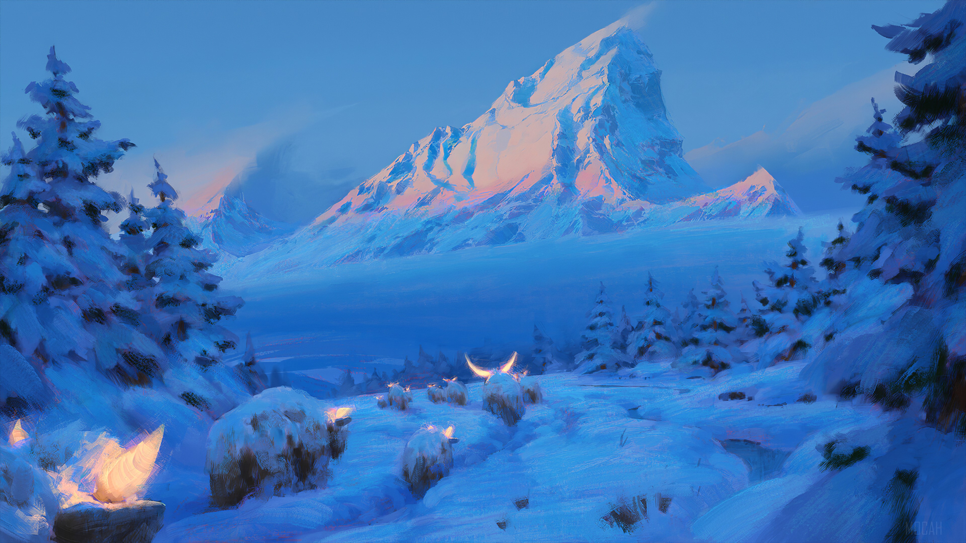 Thomas Stoop Winter Landscape 4K HD Wallpaper