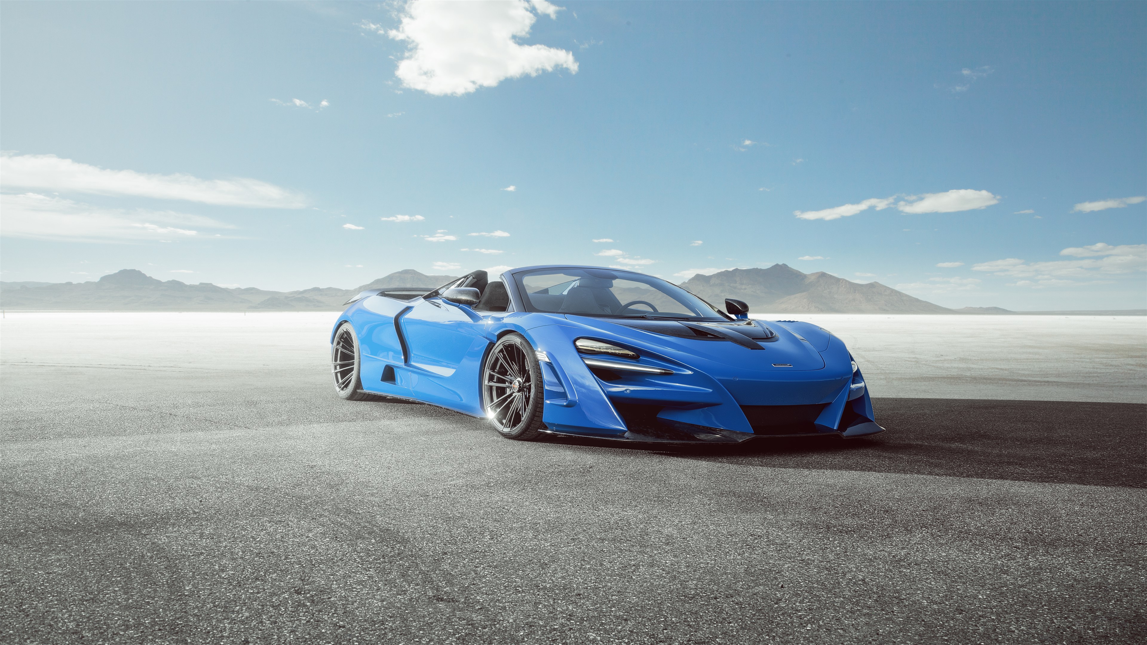 Blue Novitec McLaren 720S Spider N Largo 4K HD Wallpaper