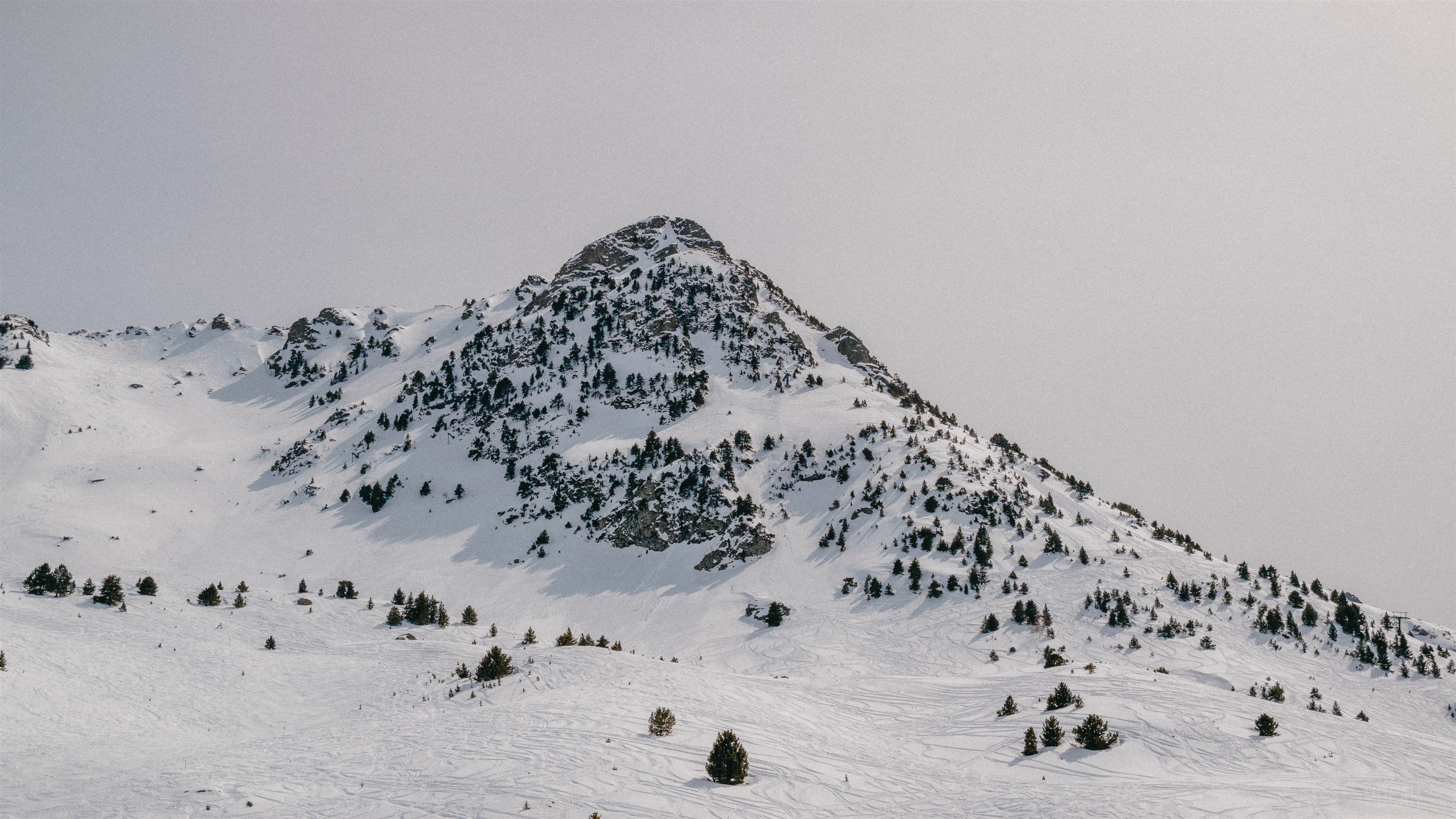 Snow Capped Mountains in Winter 4K HD Wallpaper