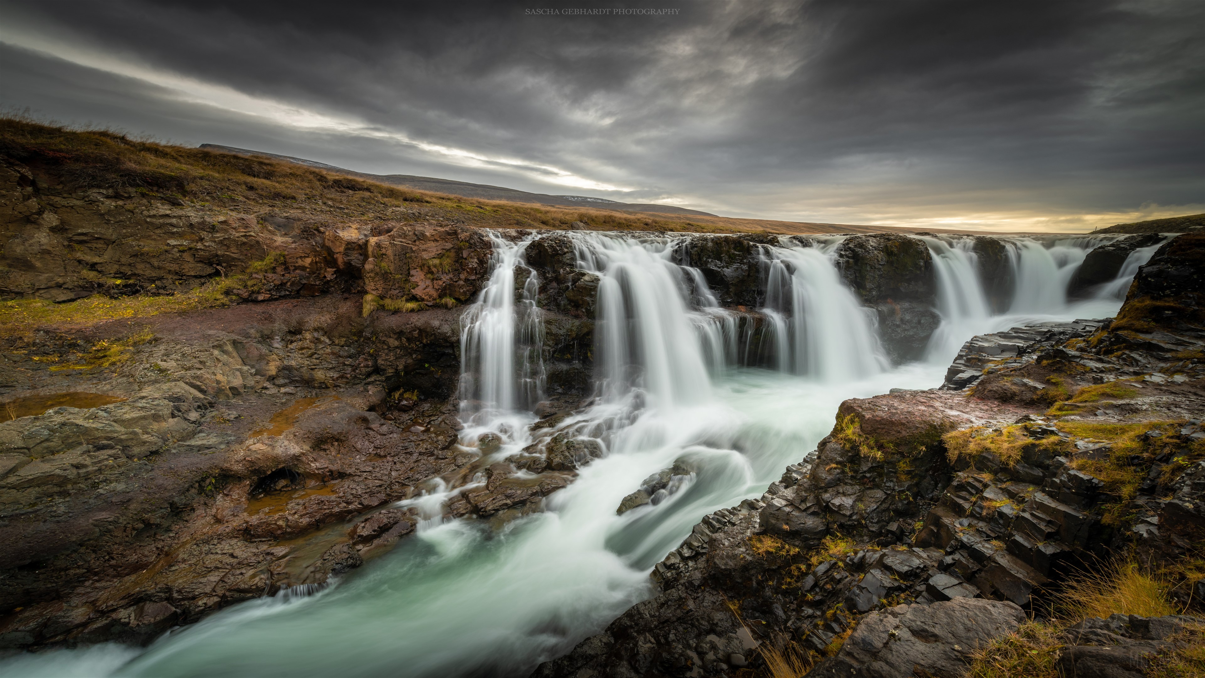Kolugljufur Waterfall in Iceland 4K HD Wallpaper