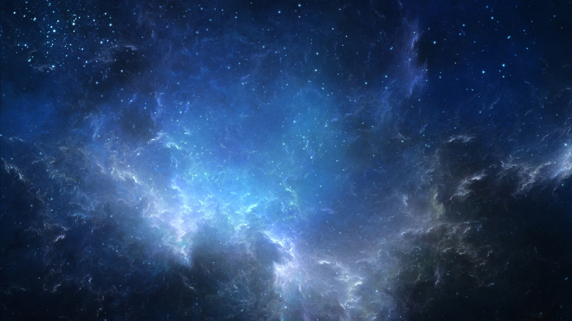 Blue and white nebula with stars HD Wallpaper