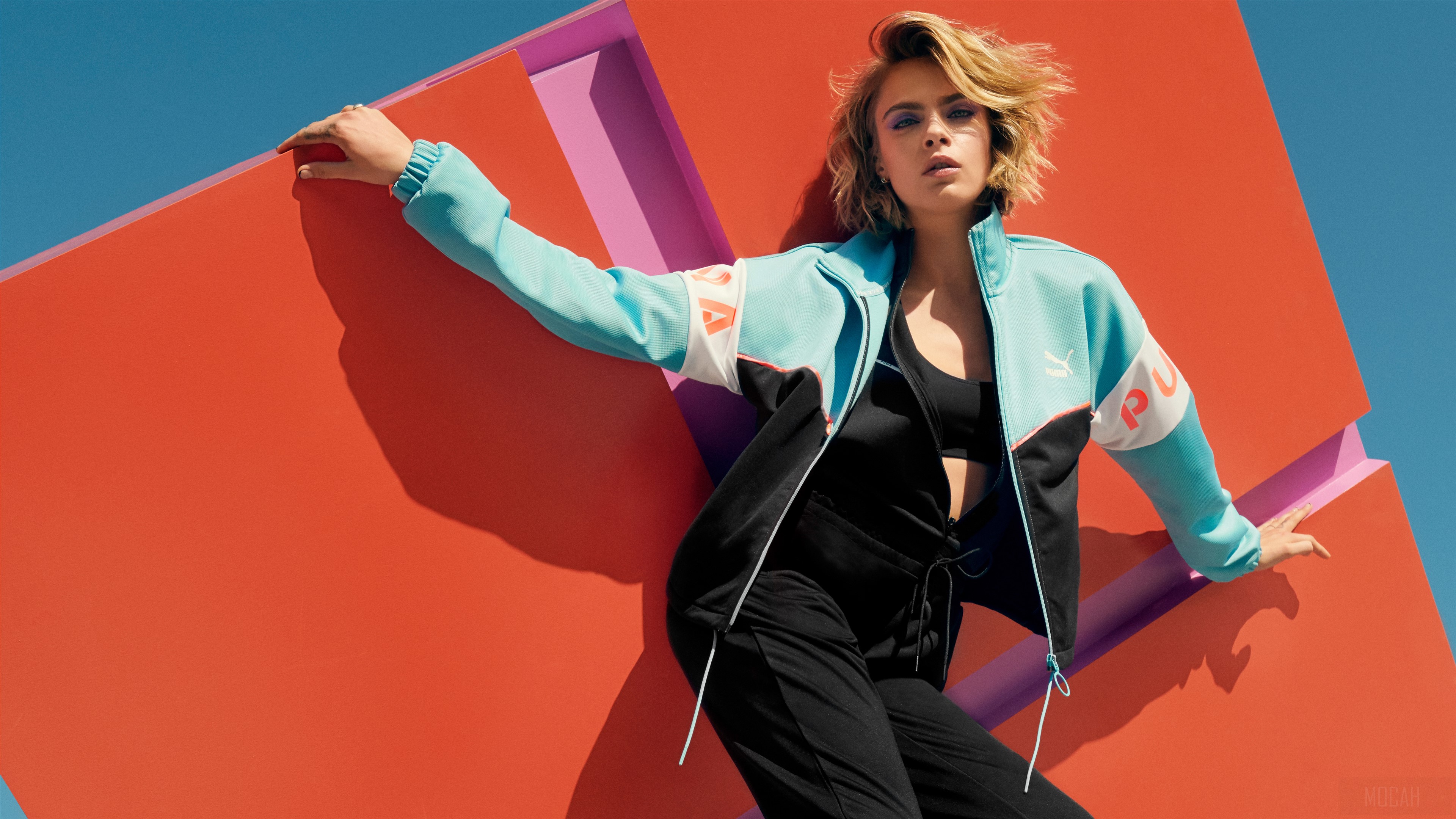 Cara Delevingne in Puma tracksuit 4K HD Wallpaper