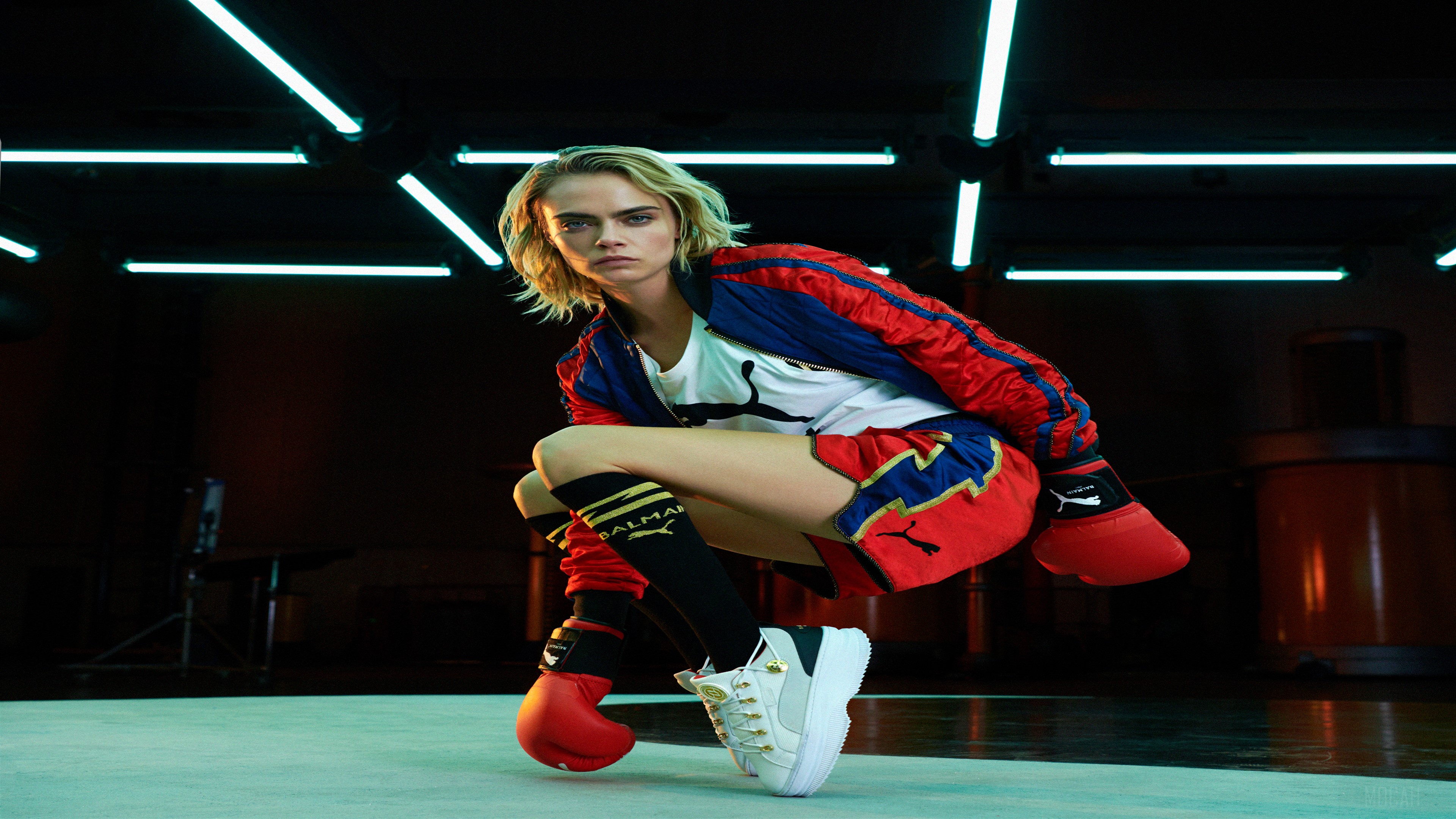 Cara Delevingne in Puma boxing attire HD Wallpaper