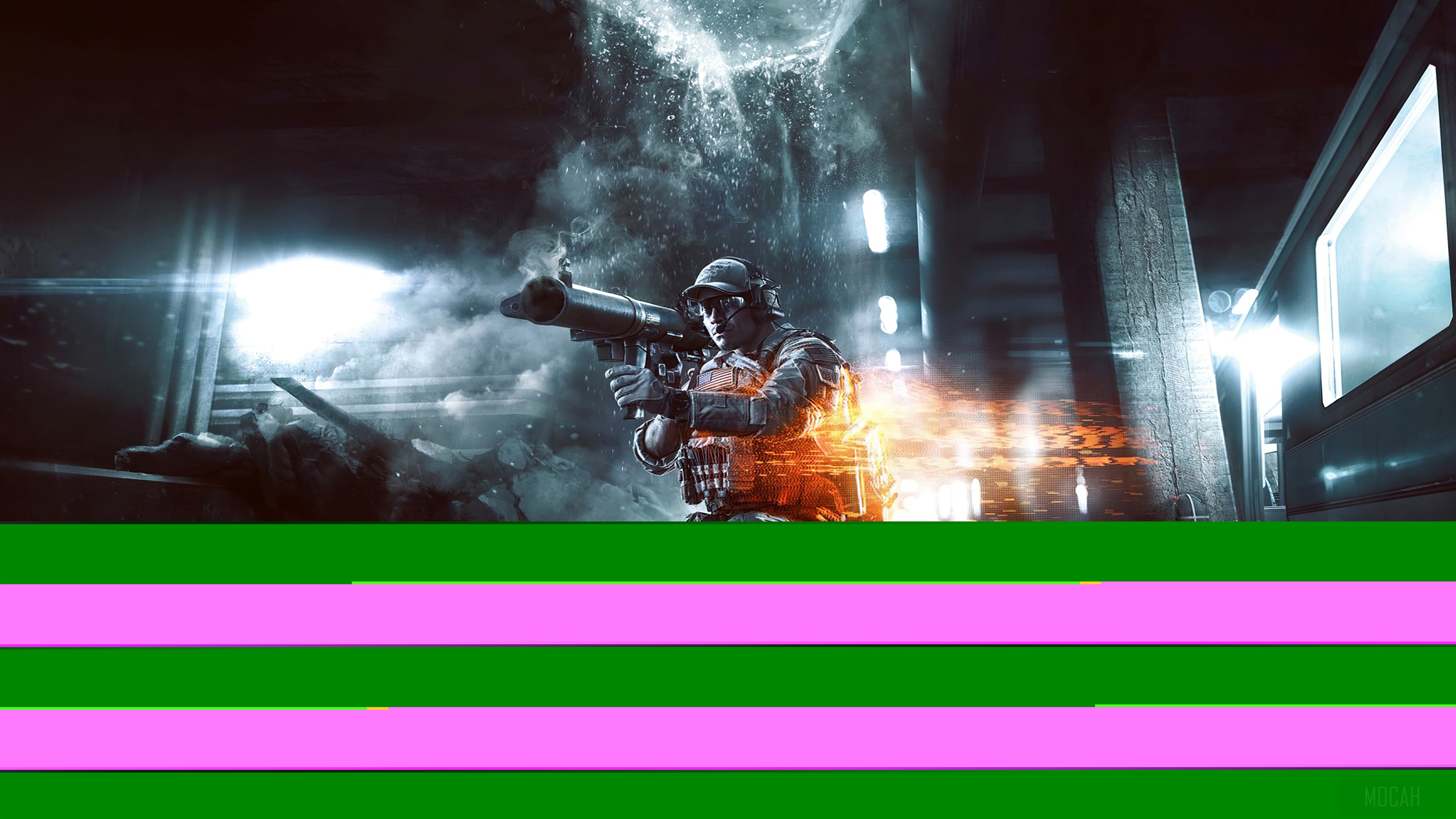 Soldier firing rocket launcher in Battlefield 4 4K HD Wallpaper