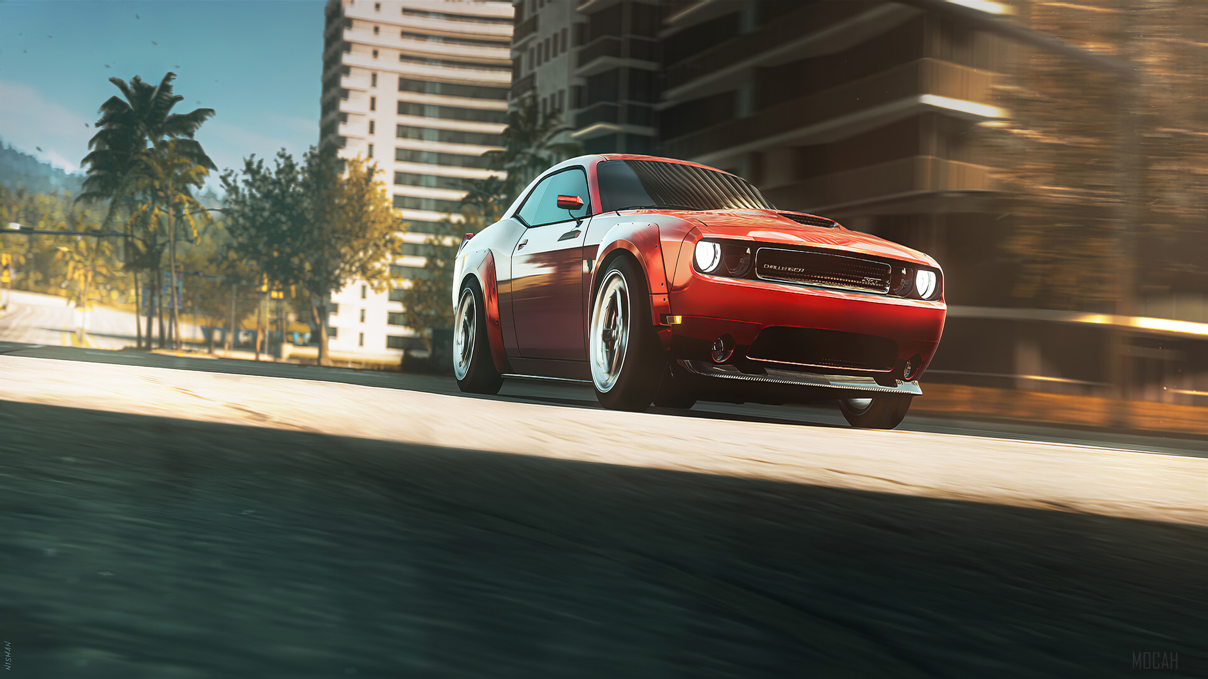 Red Dodge Challenger from Need For Speed Heat 4K HD Wallpaper