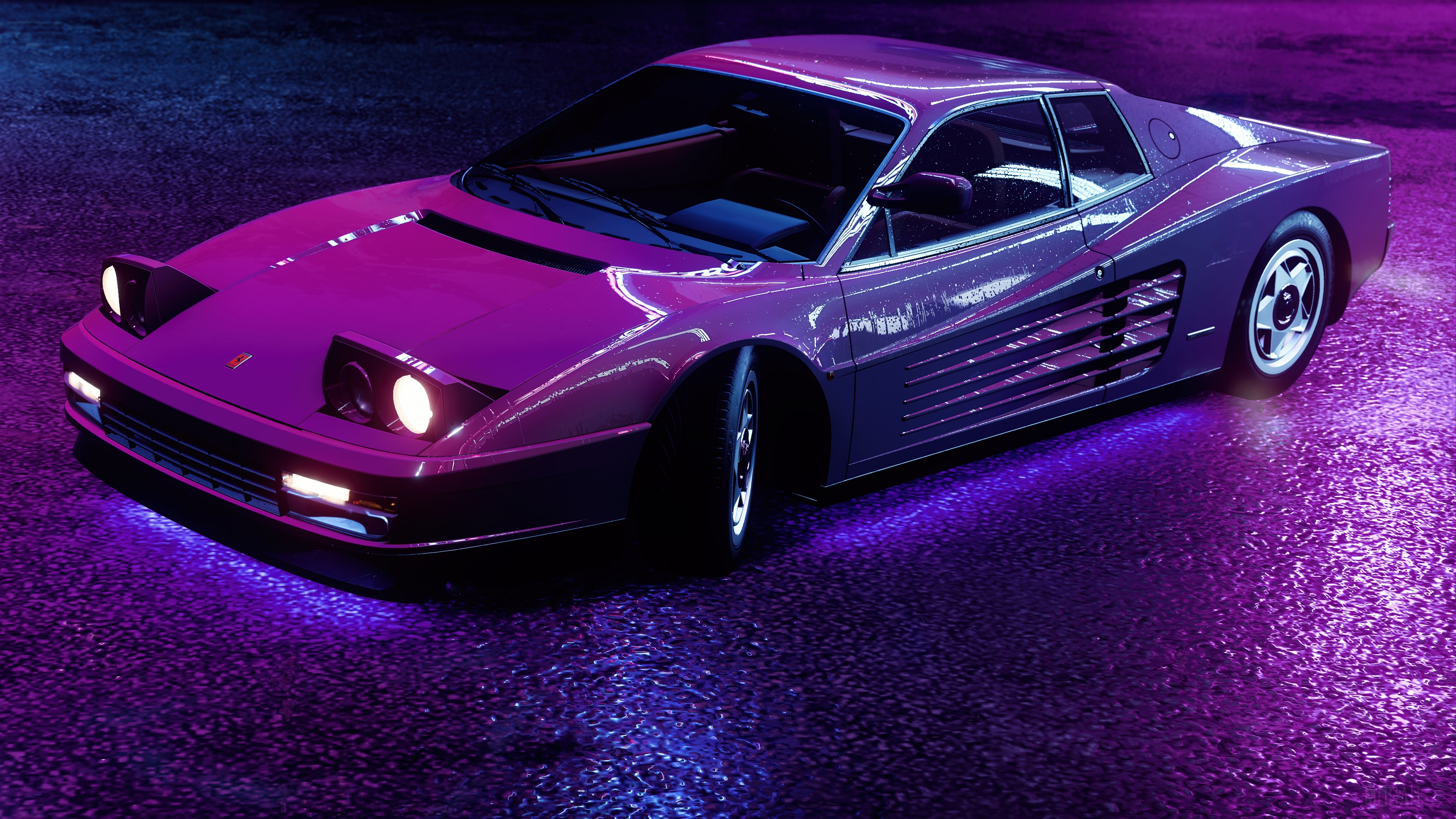 Ferrari Testarossa in NFS Heat 4K HD Wallpaper