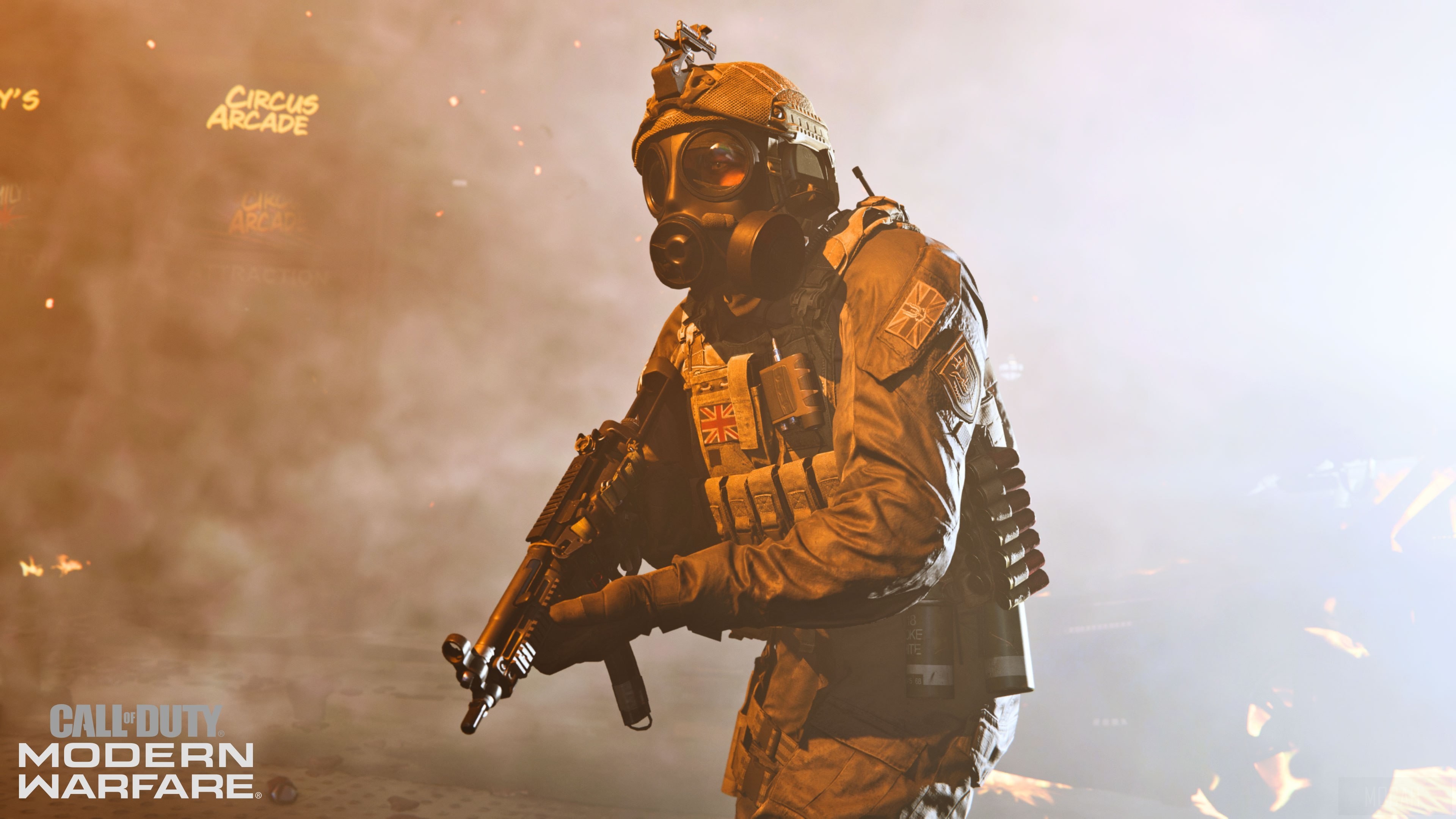 Call of Duty Modern Warfare soldier with gas mask HD Wallpaper