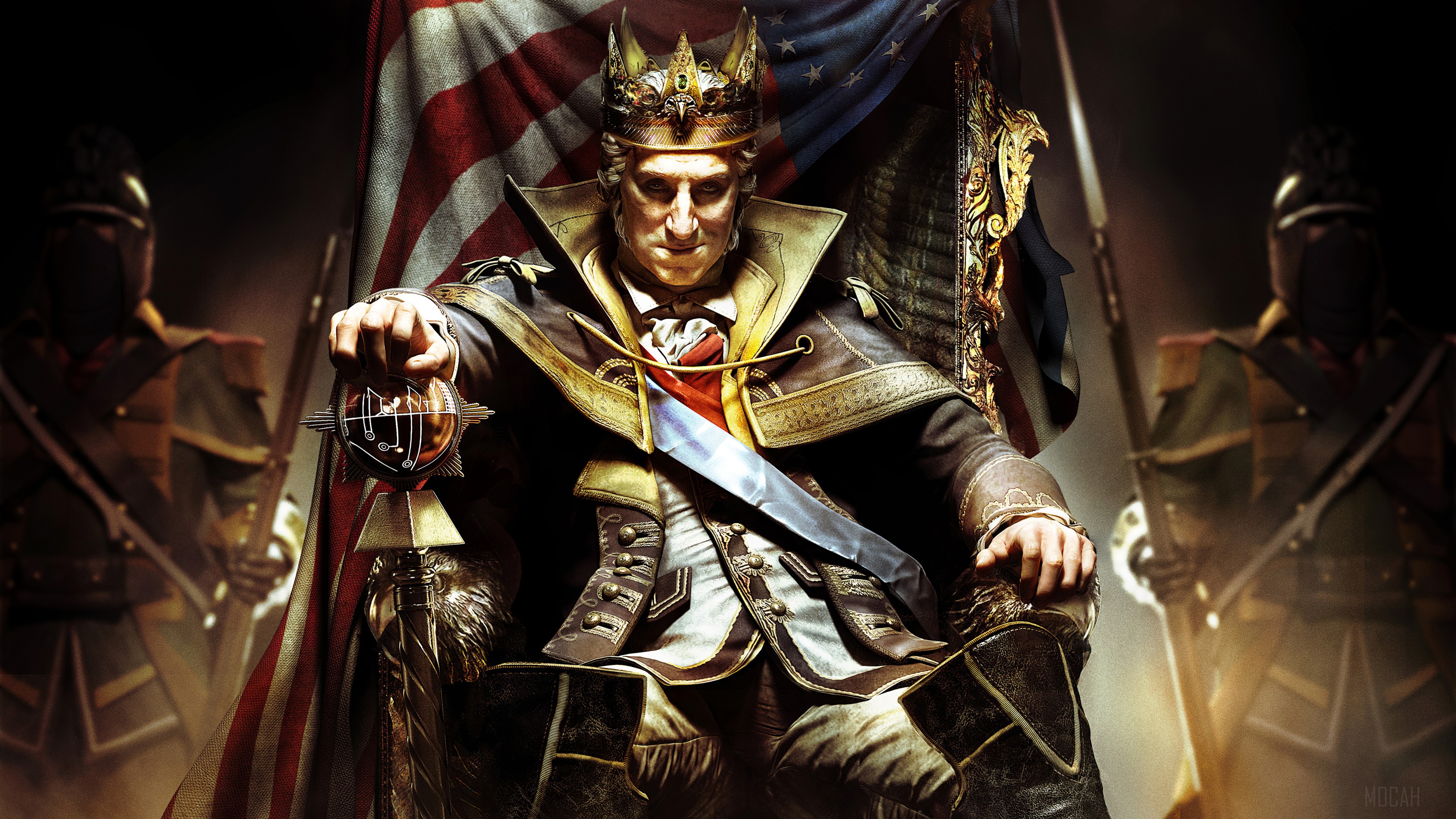 King George III from Assassin's Creed 3 4K HD Wallpaper