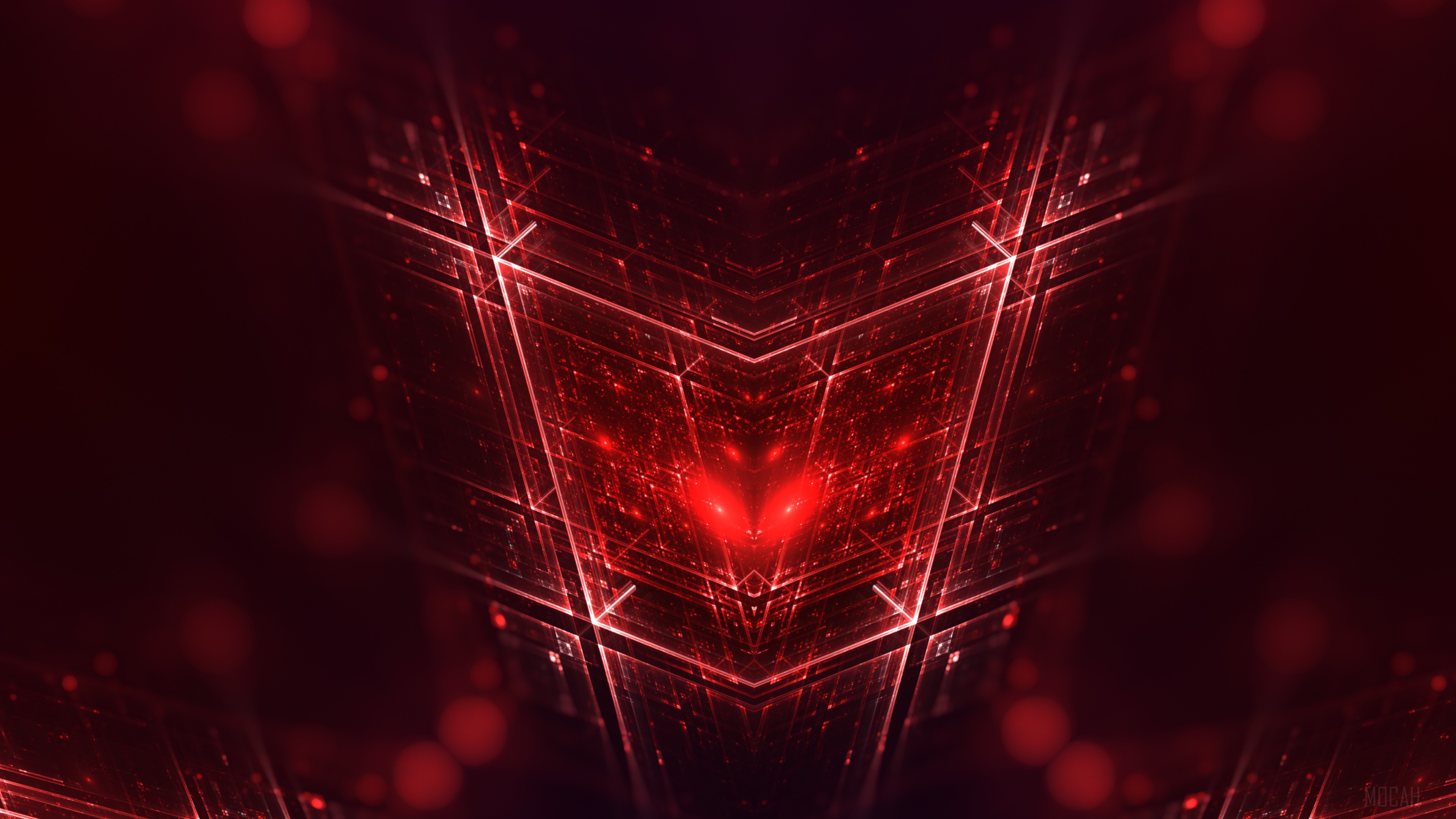 Abstract Red Geometric Heart 4K HD Wallpaper