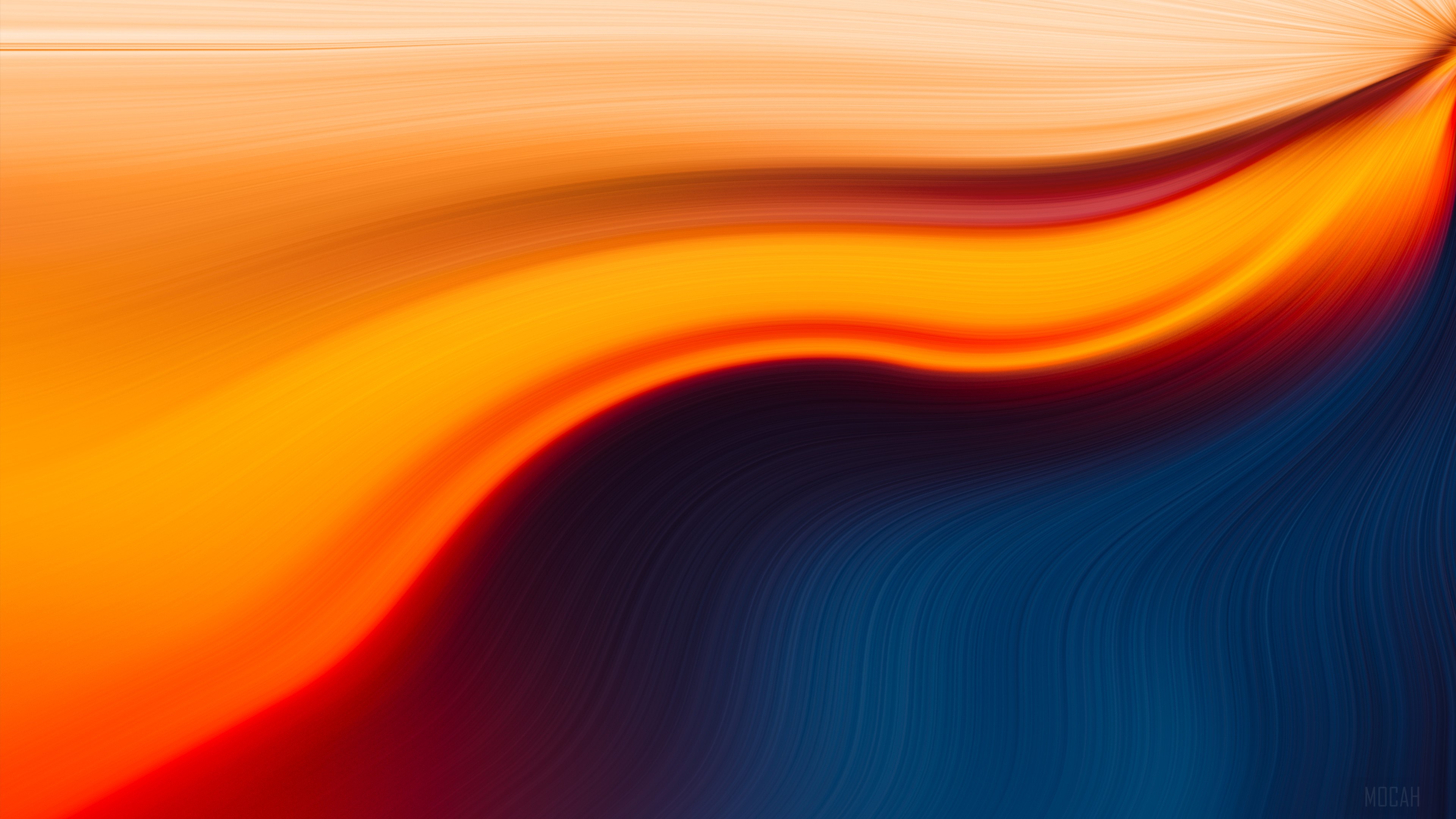 Abstract Swirls of Orange, Red, and Blue 4K HD Wallpaper