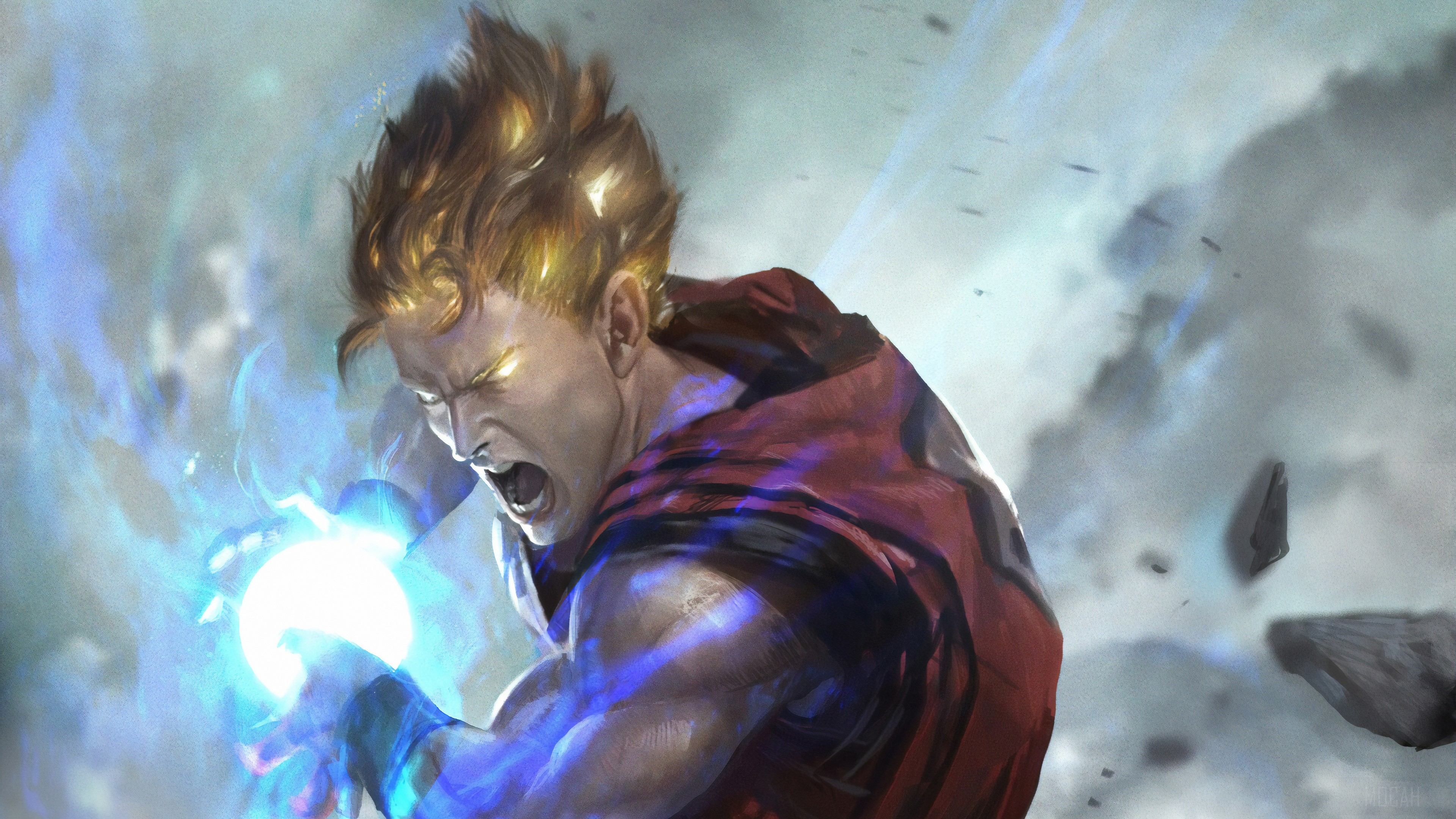 Goku from Dragon Ball Z charging energy 4K HD Wallpaper