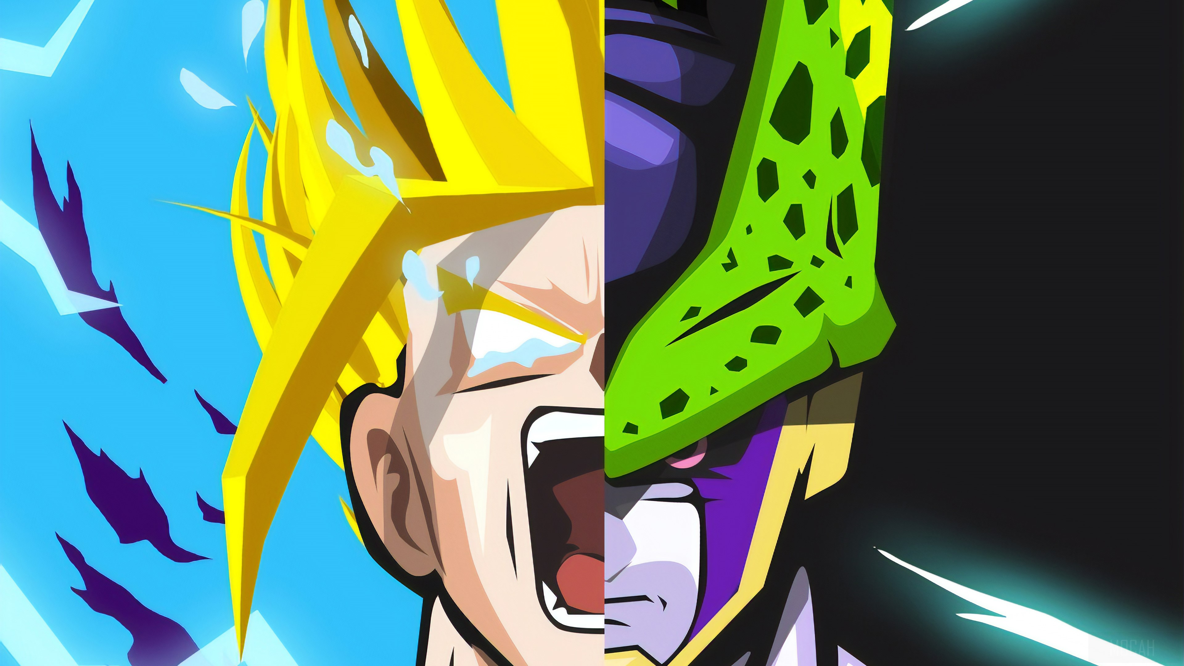 Trunks and Cell from Dragon Ball 4K HD Wallpaper