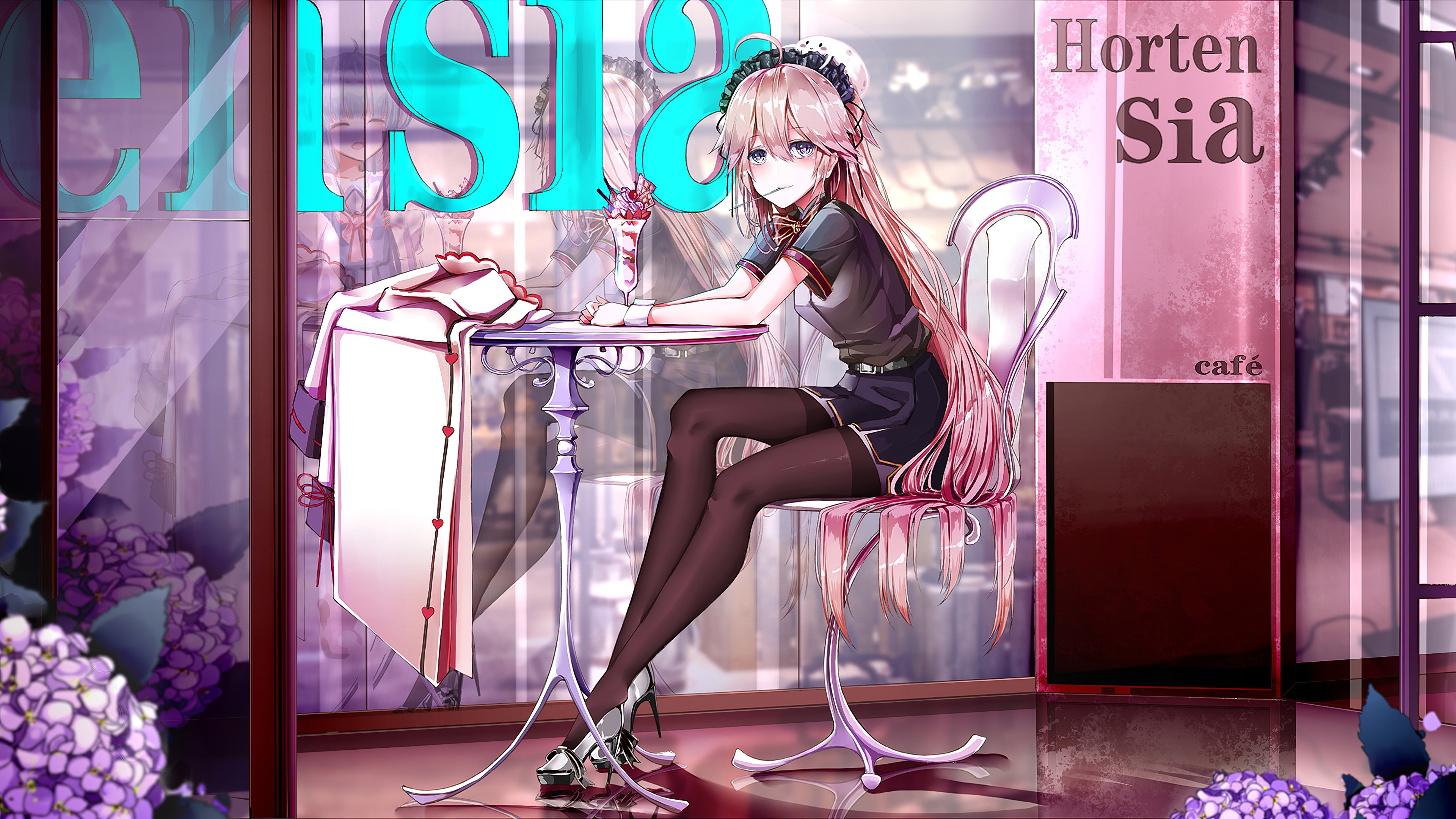 Maid girl at Horten Sia cafe HD Wallpaper