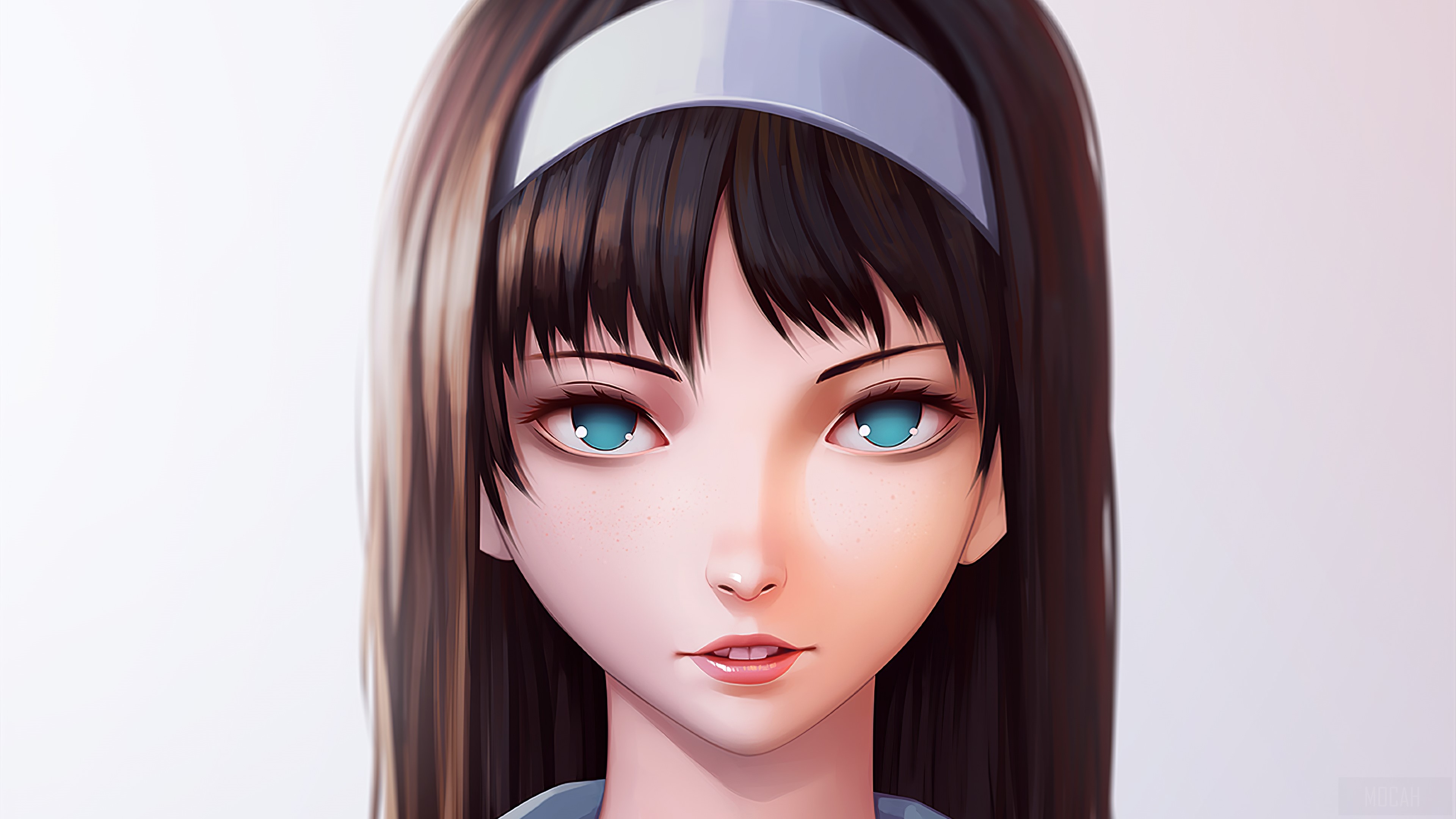 Anime Girl with Aqua Eyes 4K HD Wallpaper