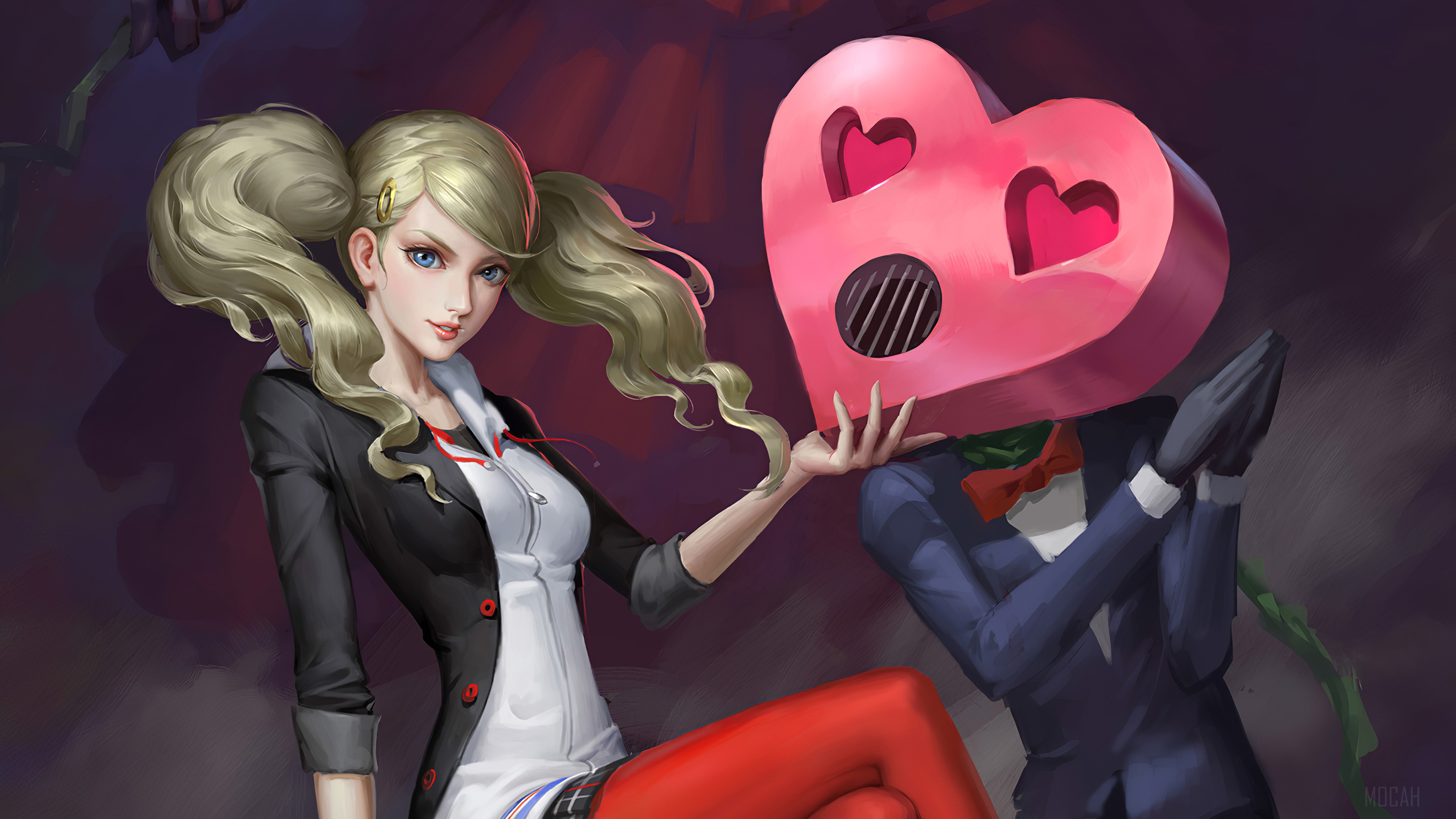 Ann Takamaki with a Heart Persona from Persona 5 4K HD Wallpaper