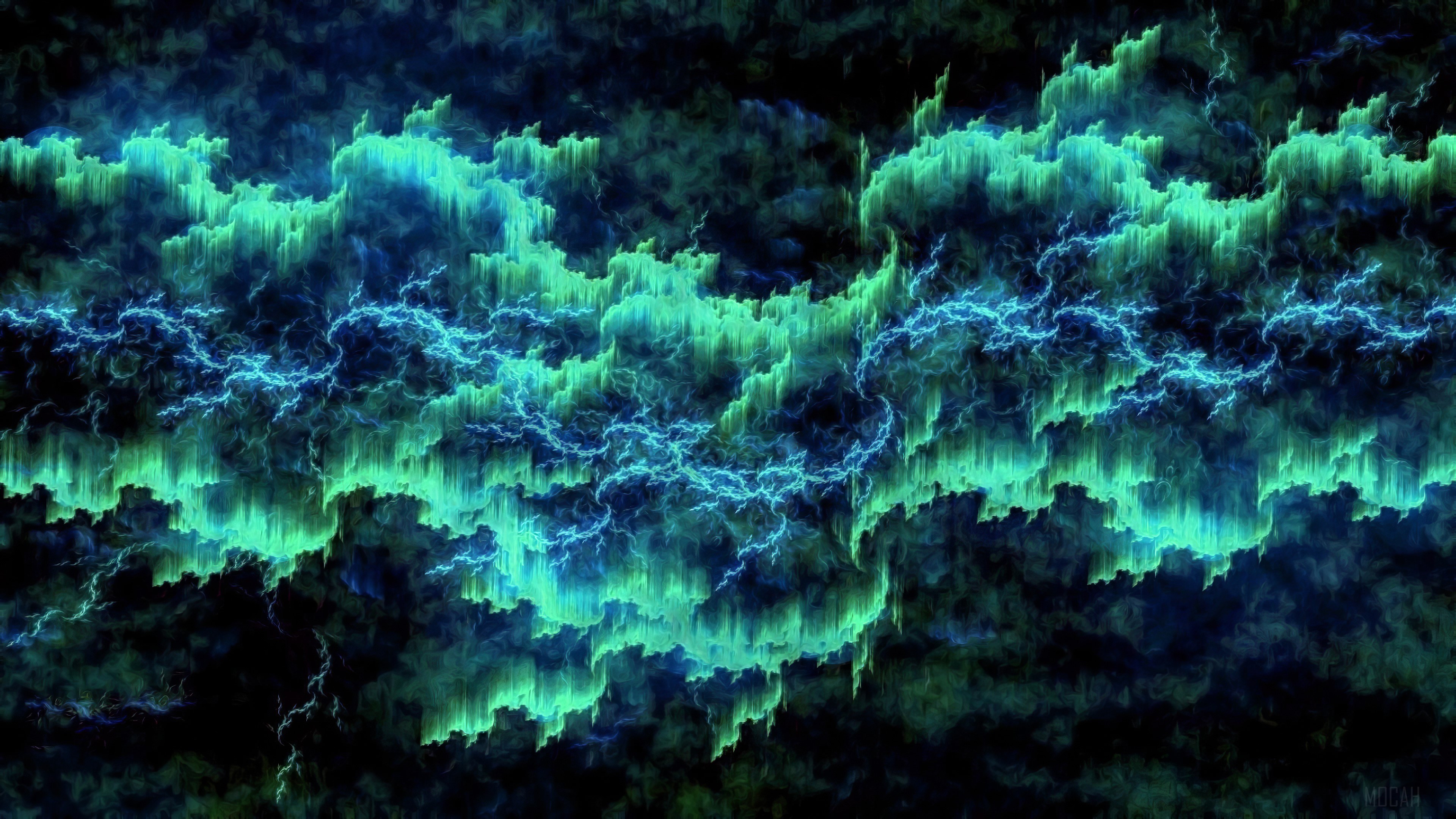 Aurora Borealis Lightning 4K HD Wallpaper