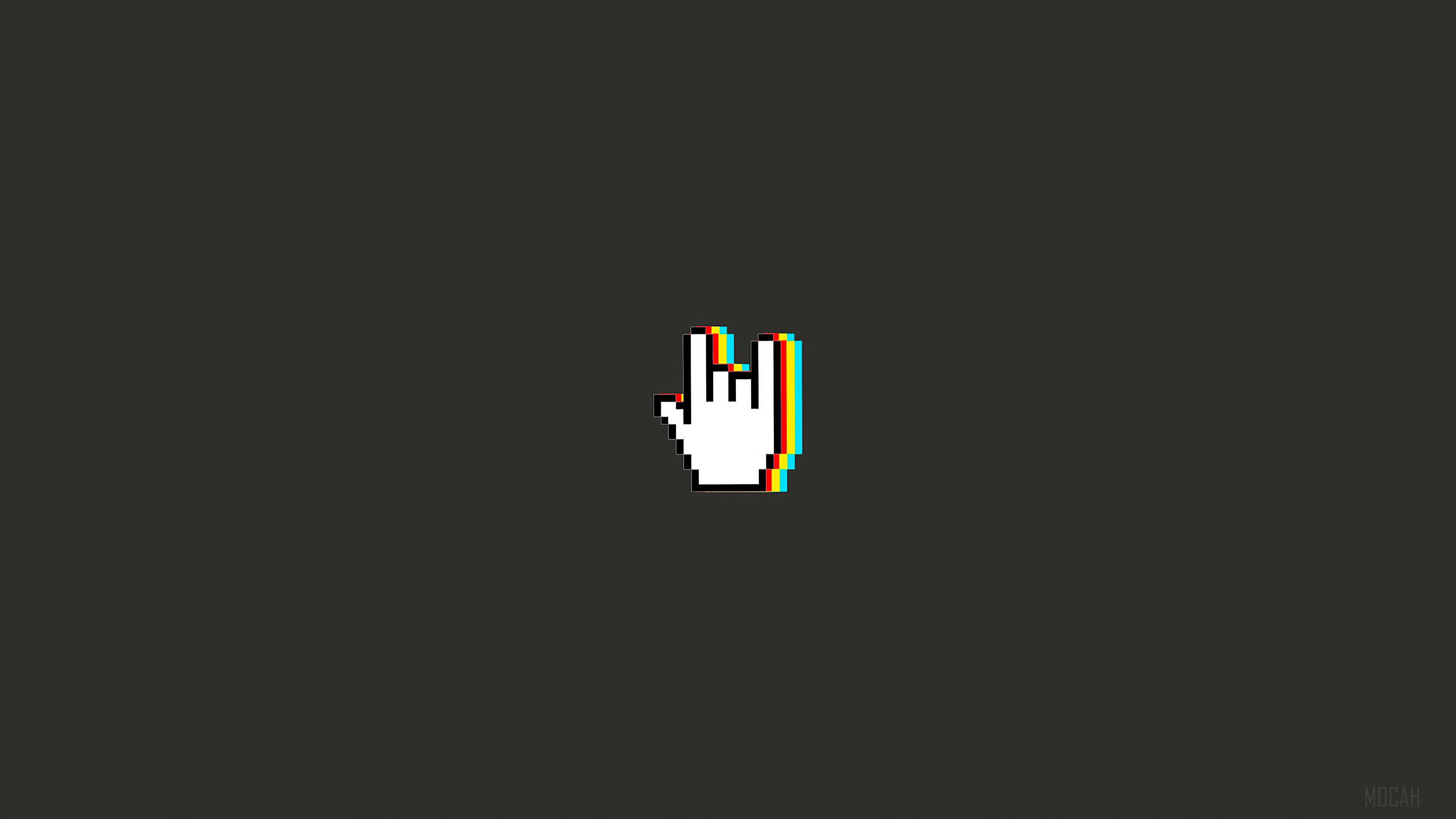 Pixelated Hand Gesture Minimal Art 4K HD Wallpaper