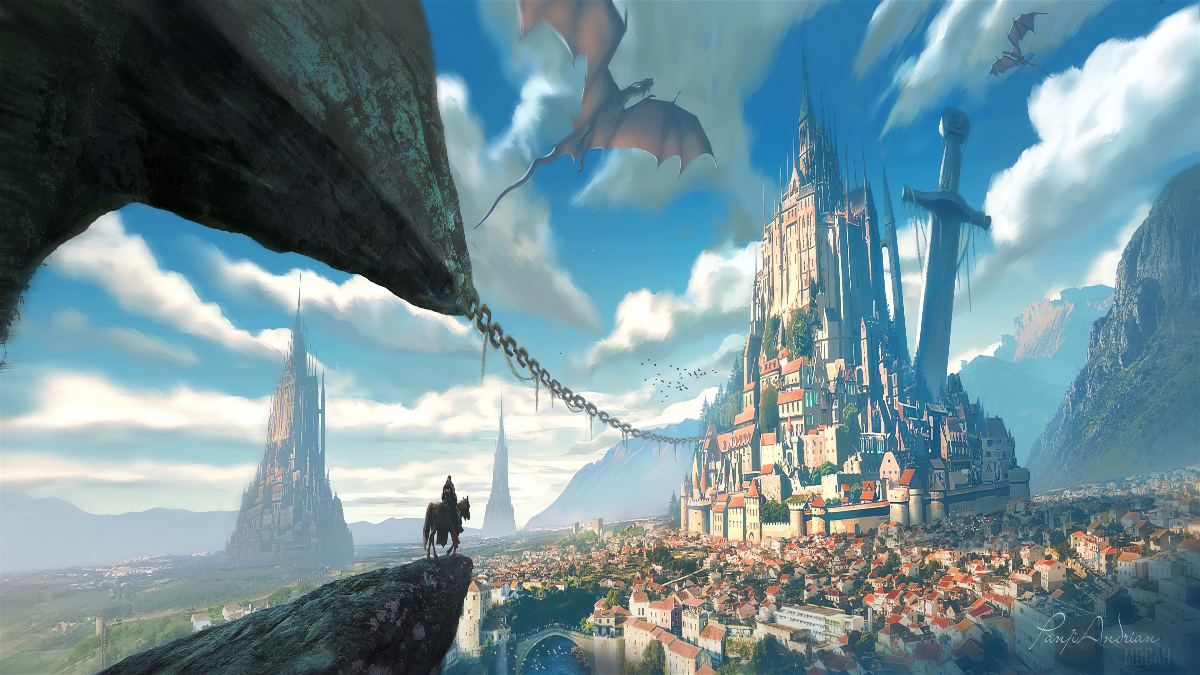 Excalibur Castle HD Wallpaper