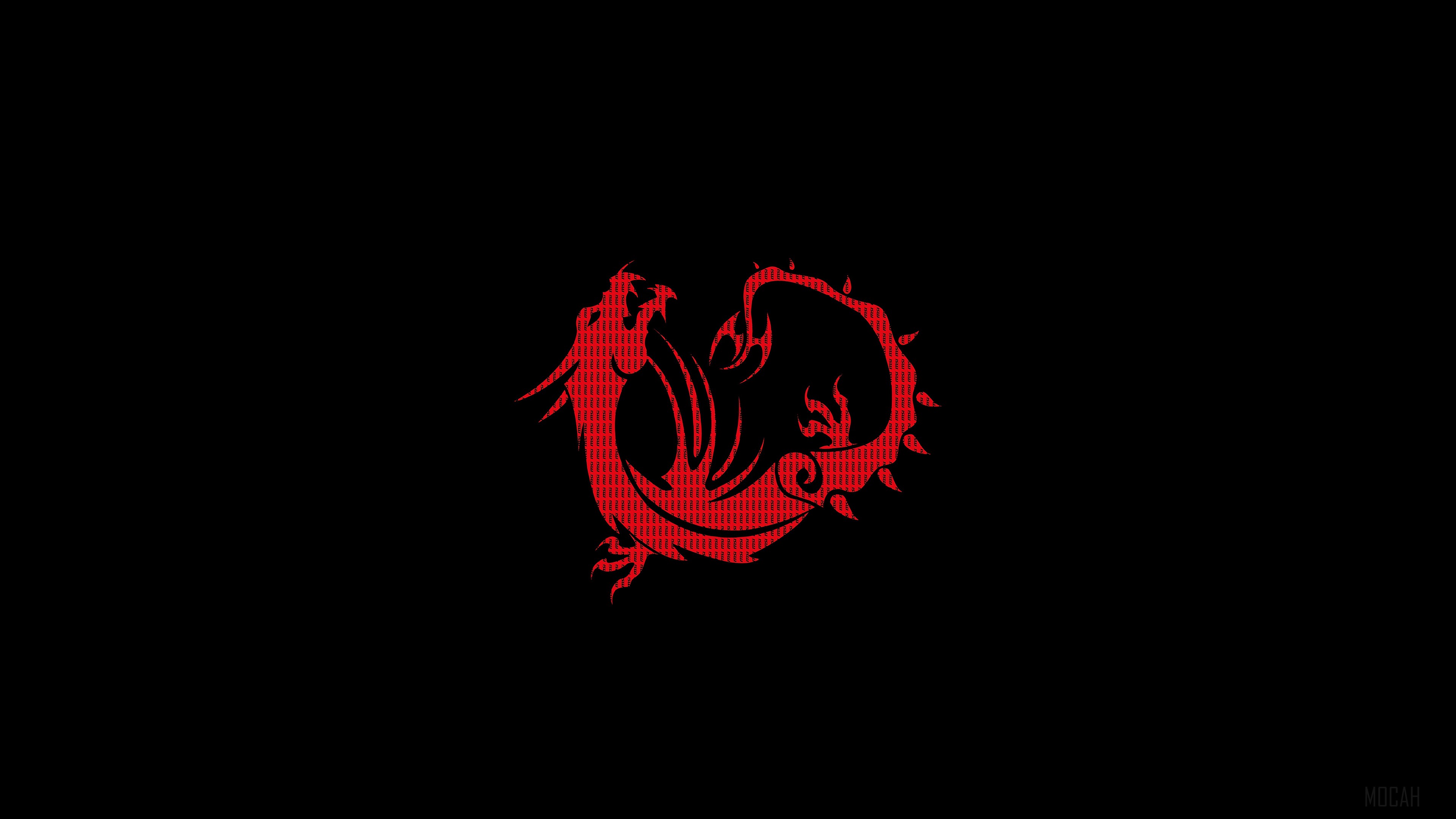 Red Dragon Minimal 4K HD Wallpaper