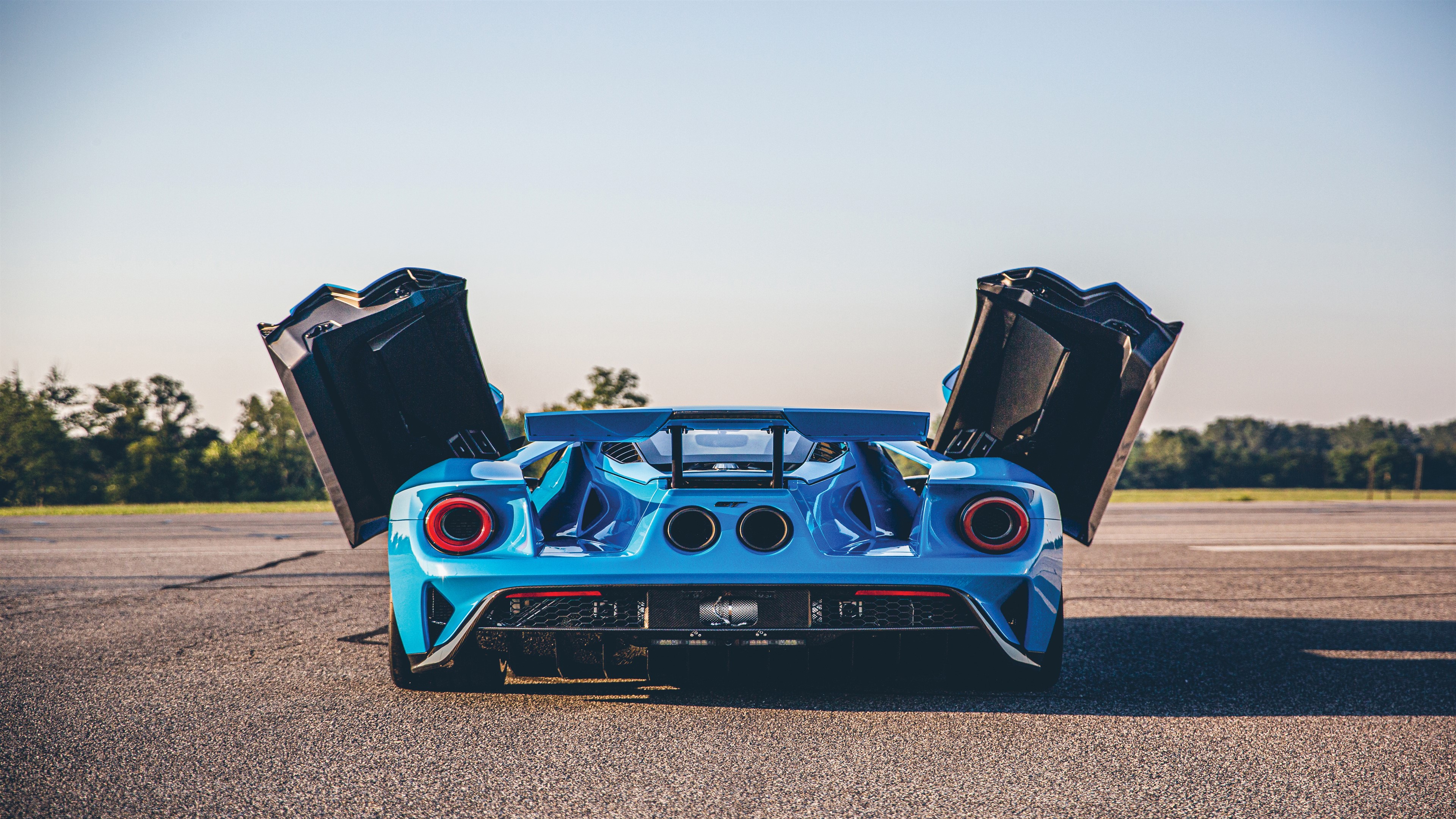Blue Ford GT 2019 with Doors Open 4K HD Wallpaper