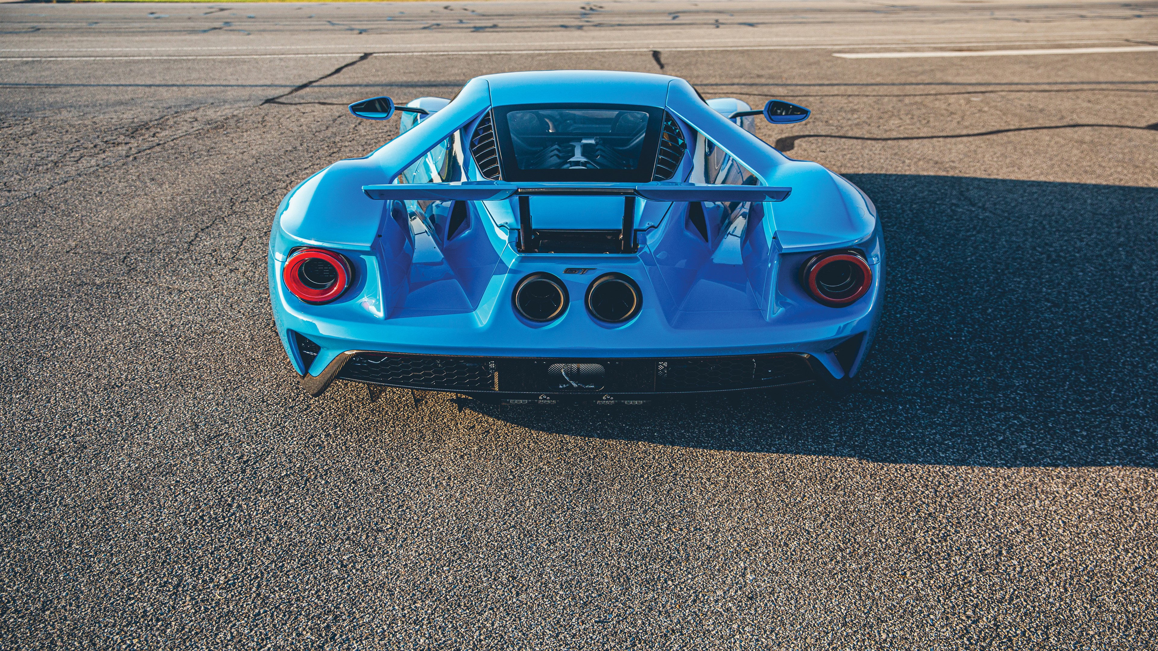 Blue Ford GT car rear view HD Wallpaper