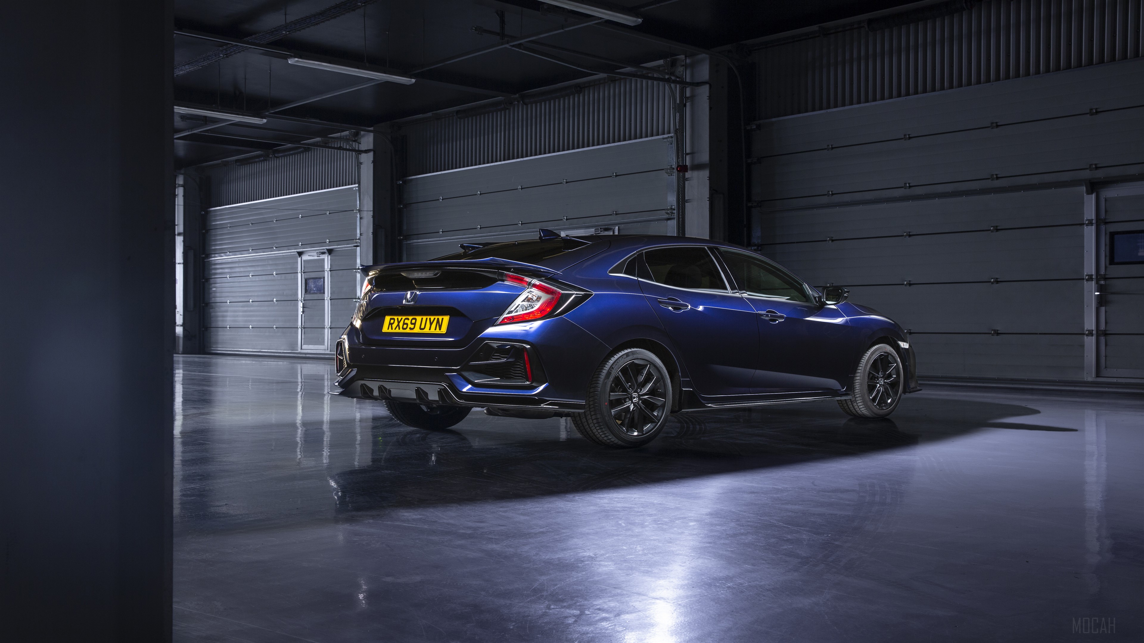 Blue Honda Civic Hatchback Sport Line 4k HD Wallpaper