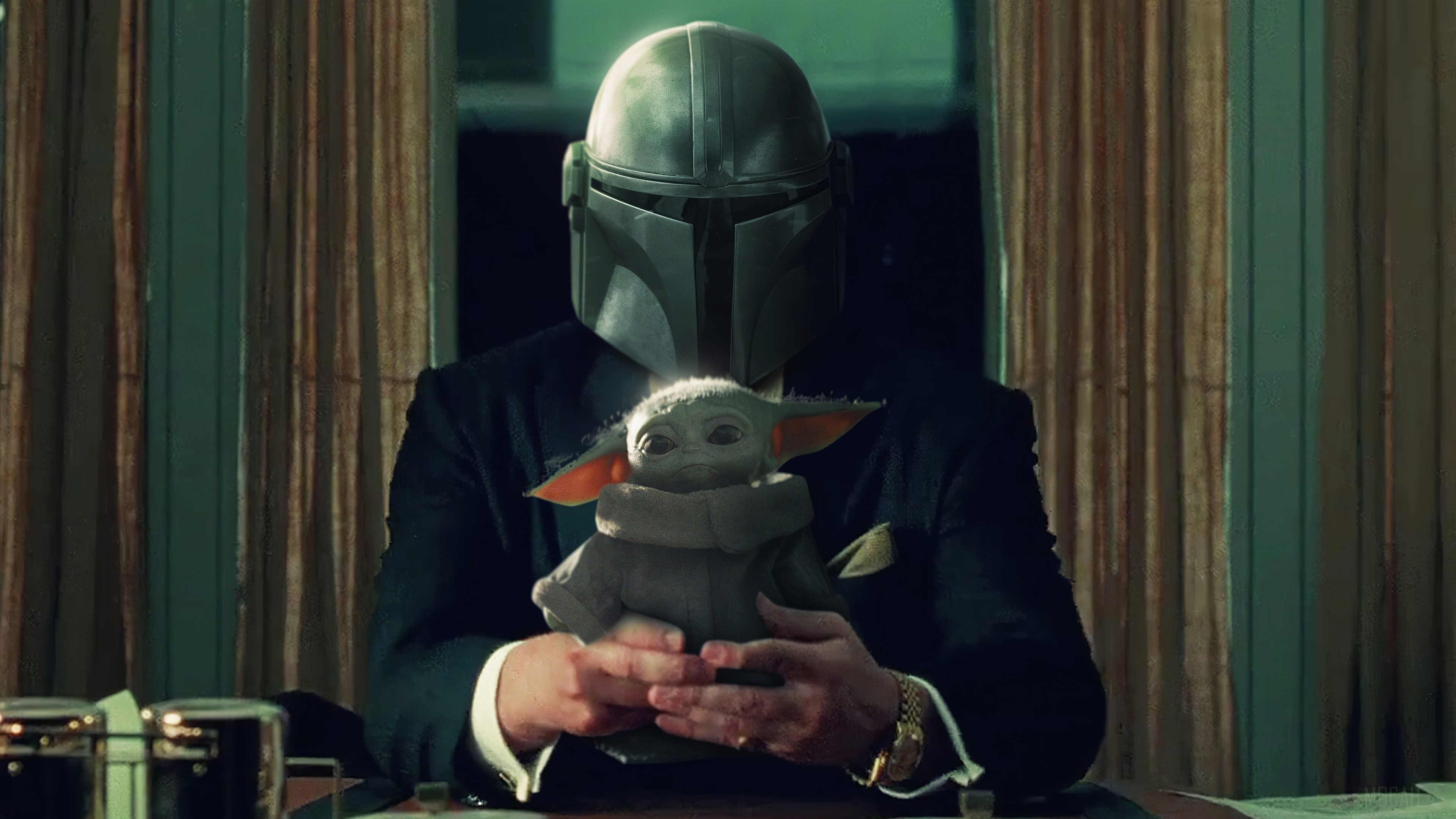 The Mandalorian and Grogu from Star Wars 4K HD Wallpaper