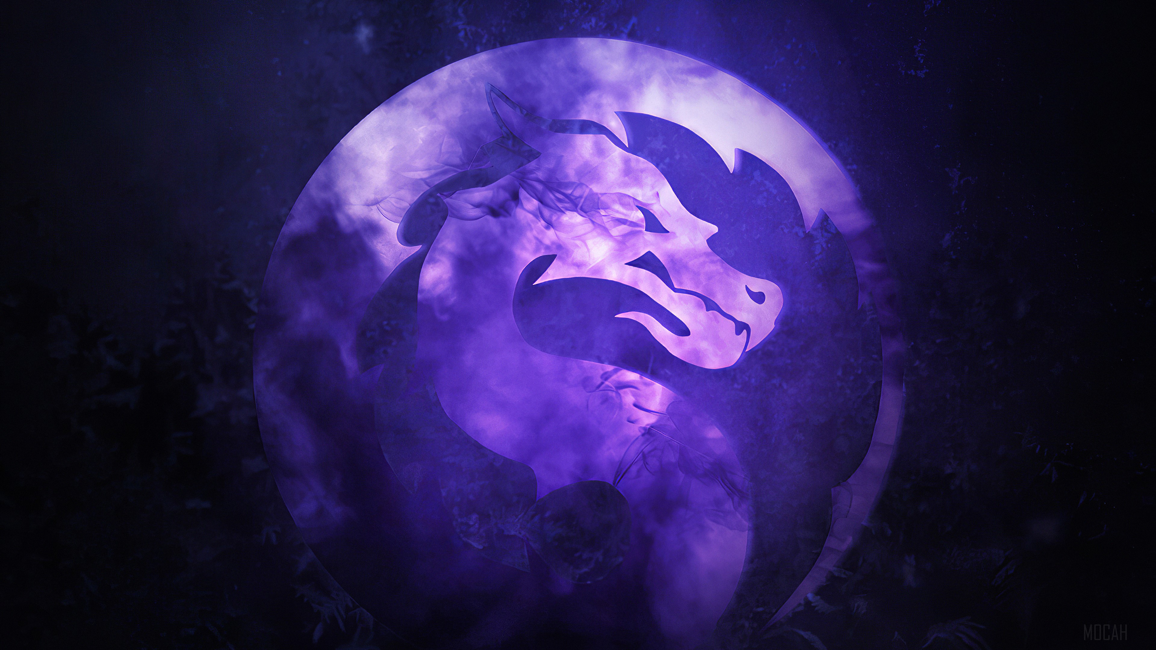 Mortal Kombat Sub Zero Dragon Logo 4K HD Wallpaper