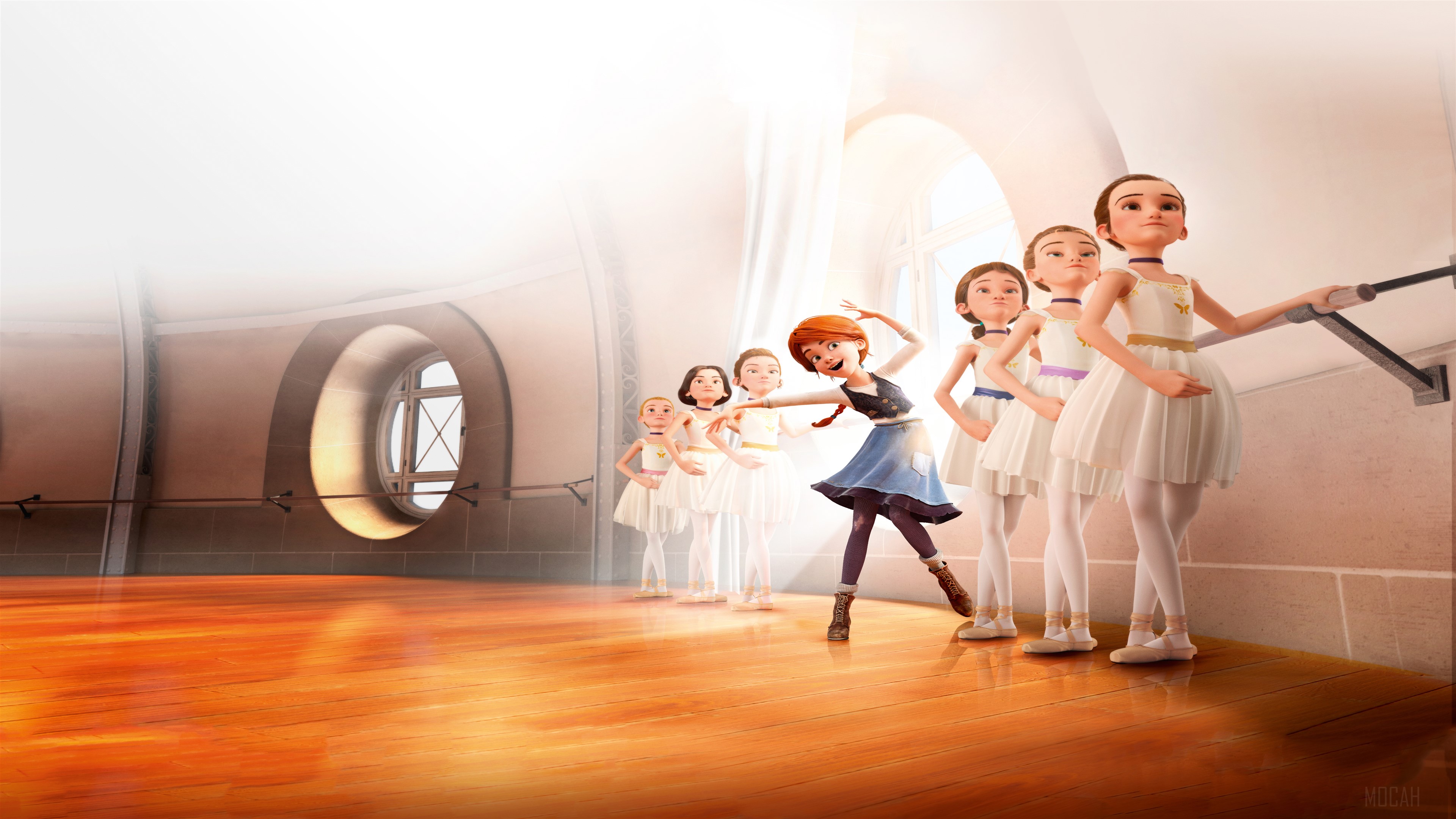 Ballet dancers in a studio, 4K HD Wallpaper