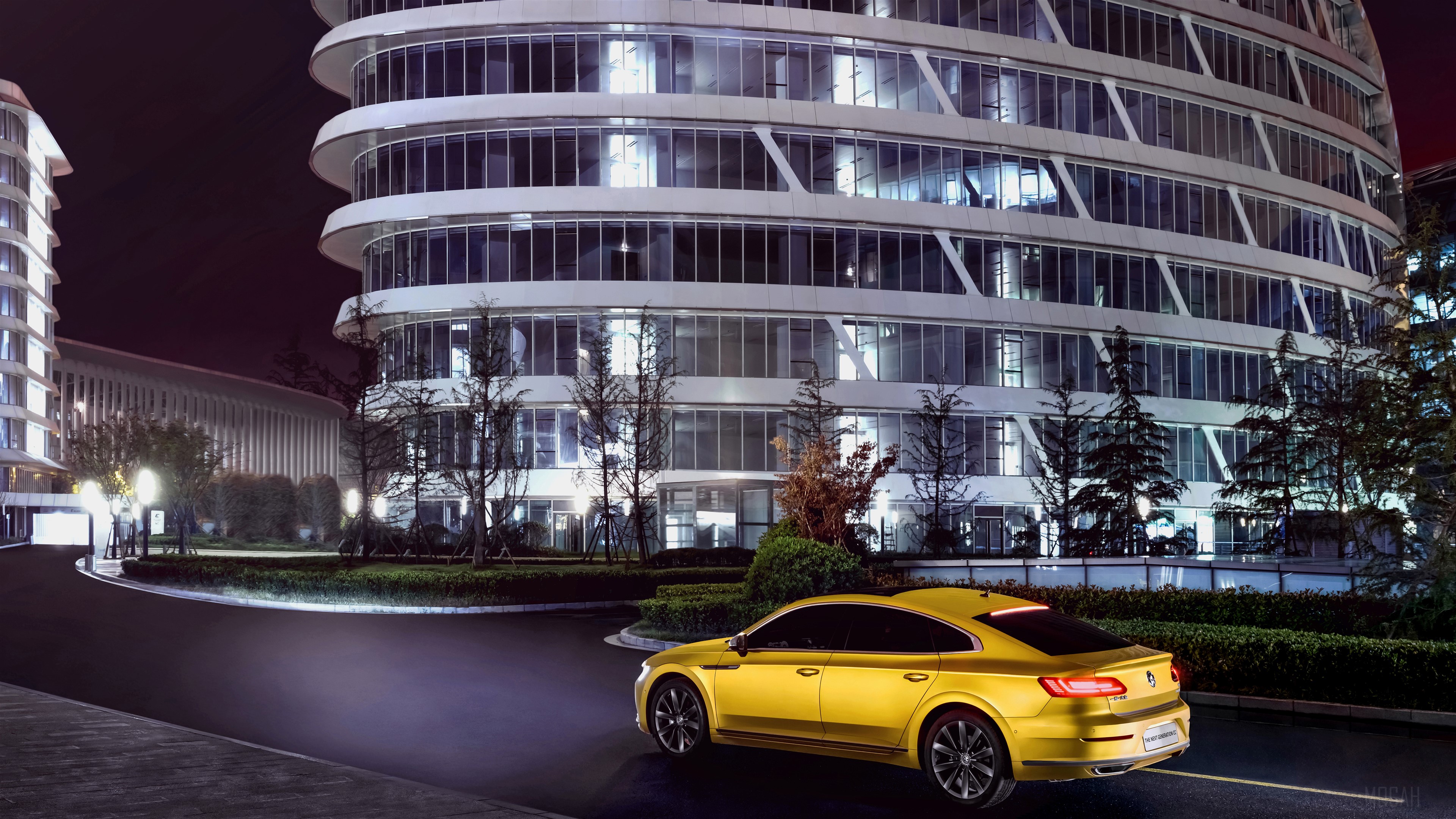Yellow Volkswagen CC 2020 4K HD Wallpaper