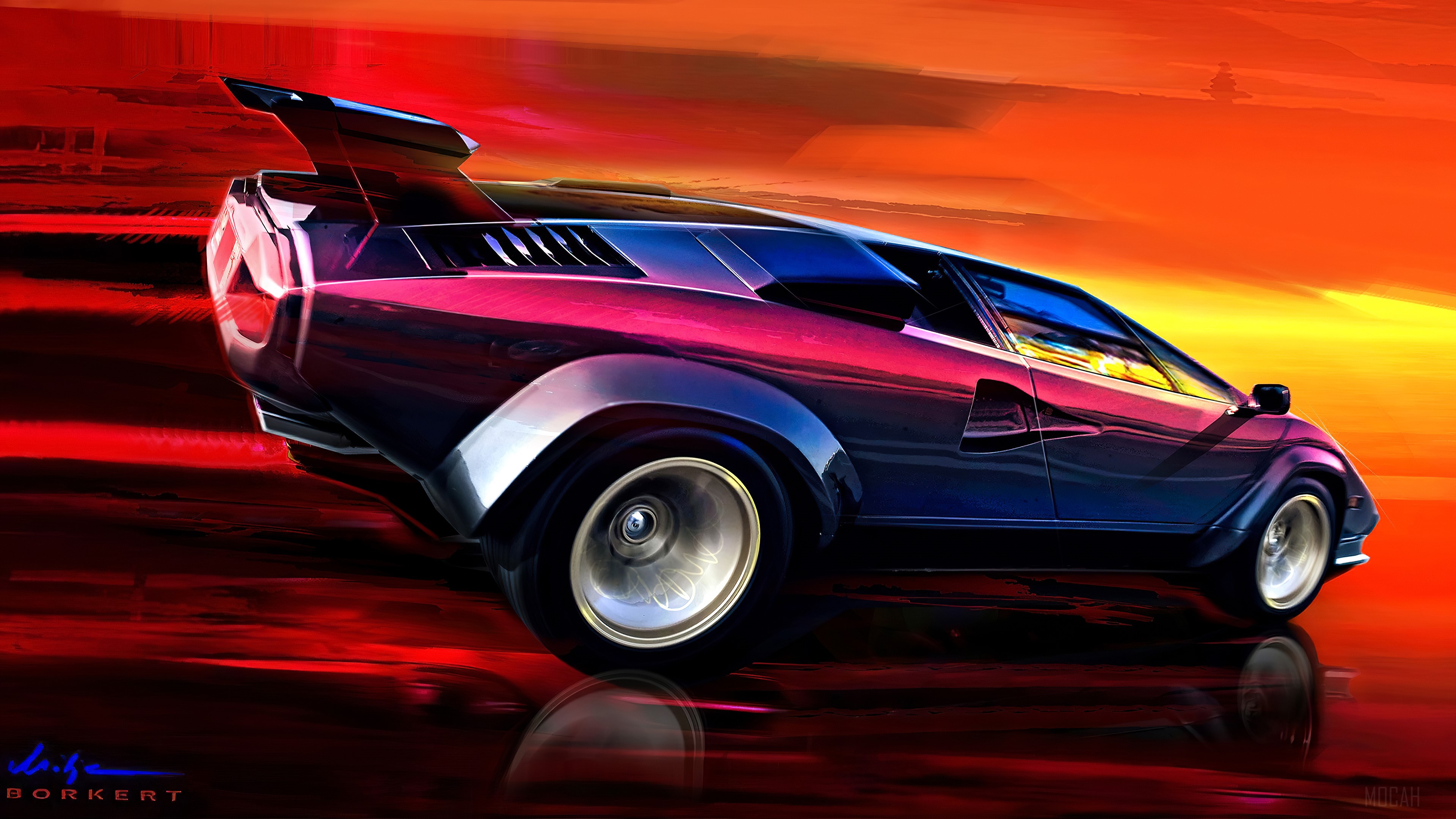 Lamborghini Countach Art HD Wallpaper