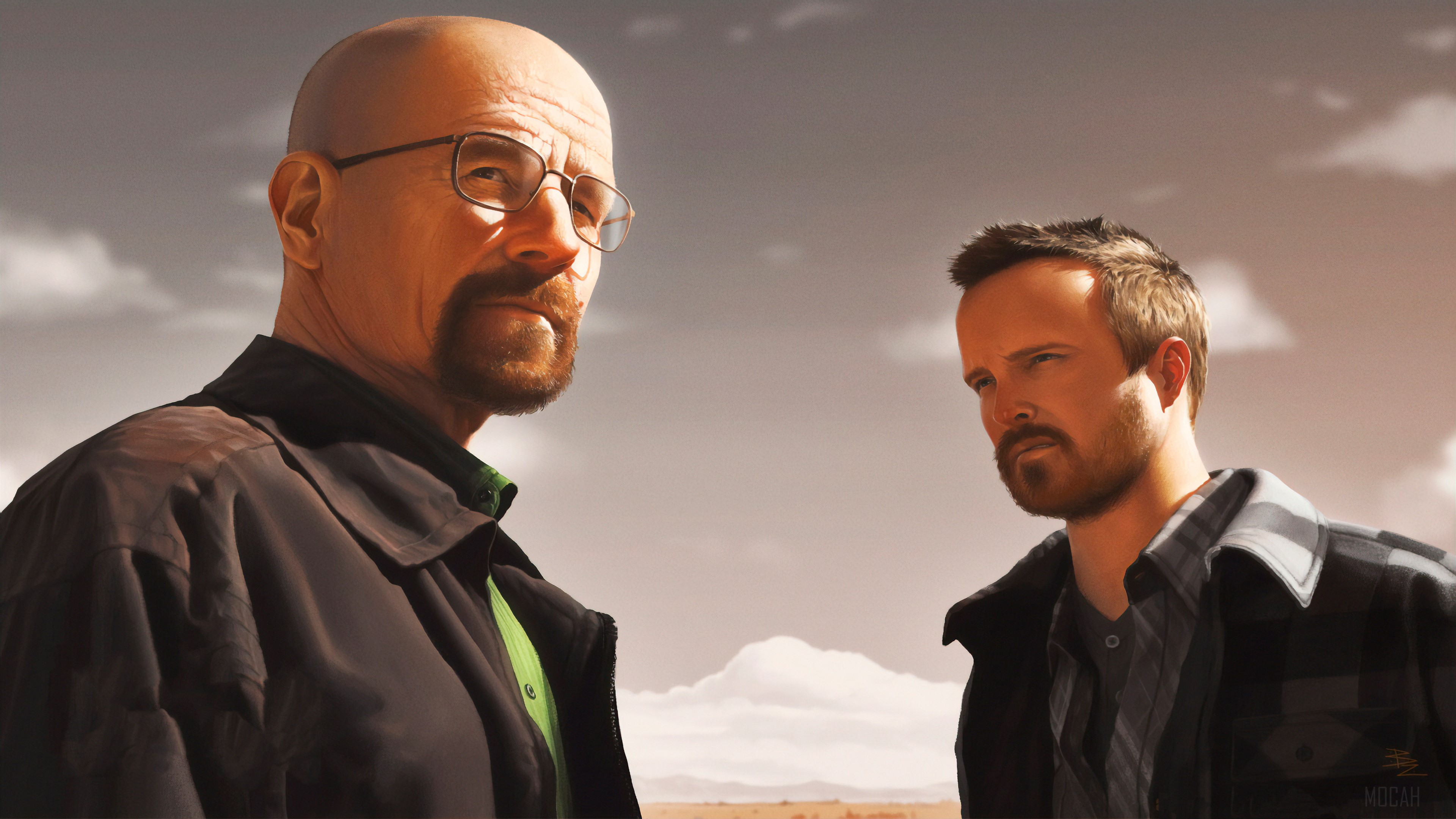 Walter White and Jesse Pinkman from Breaking Bad Art 4K HD Wallpaper