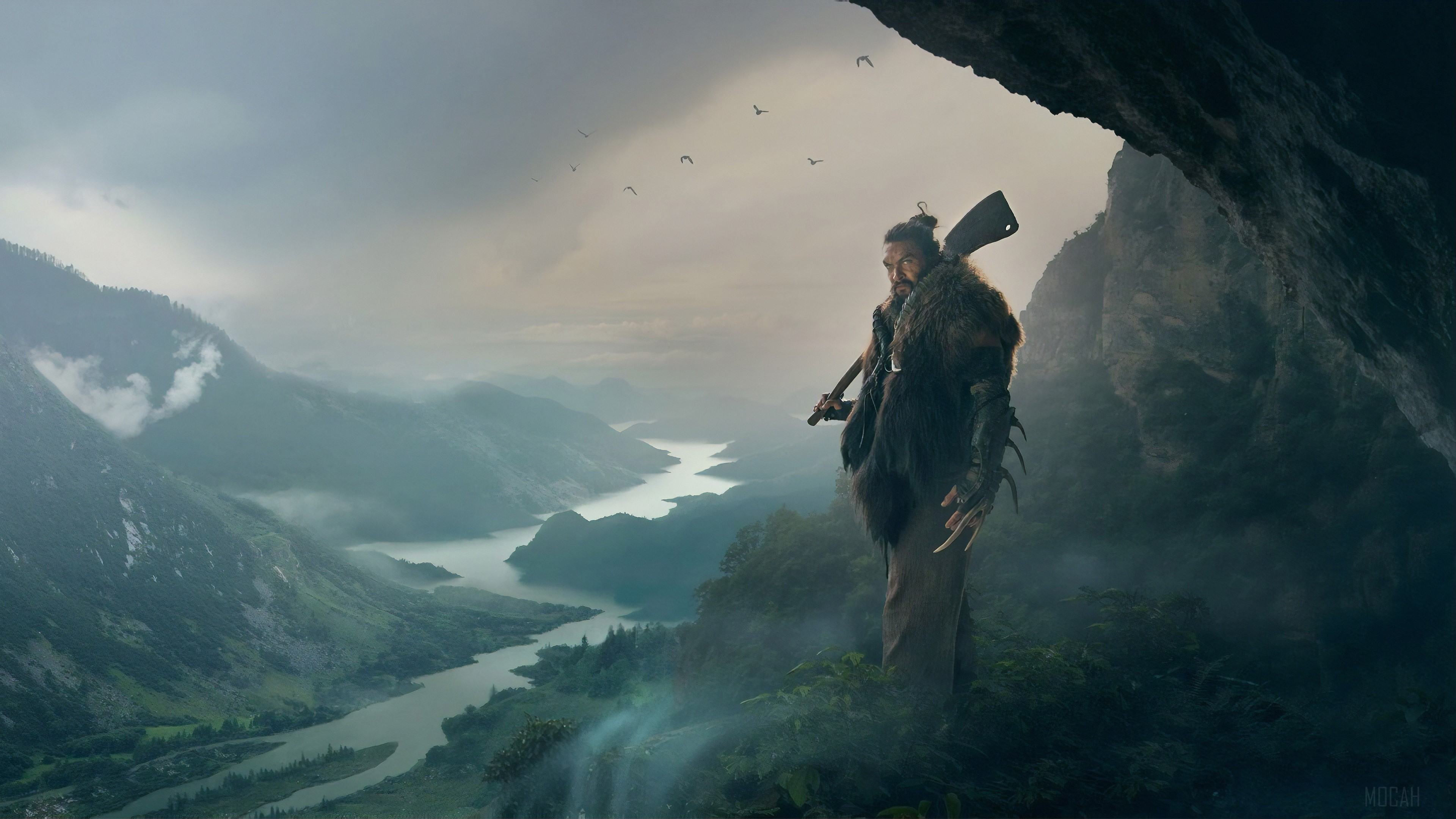 Jason Momoa in a mountainous landscape HD Wallpaper