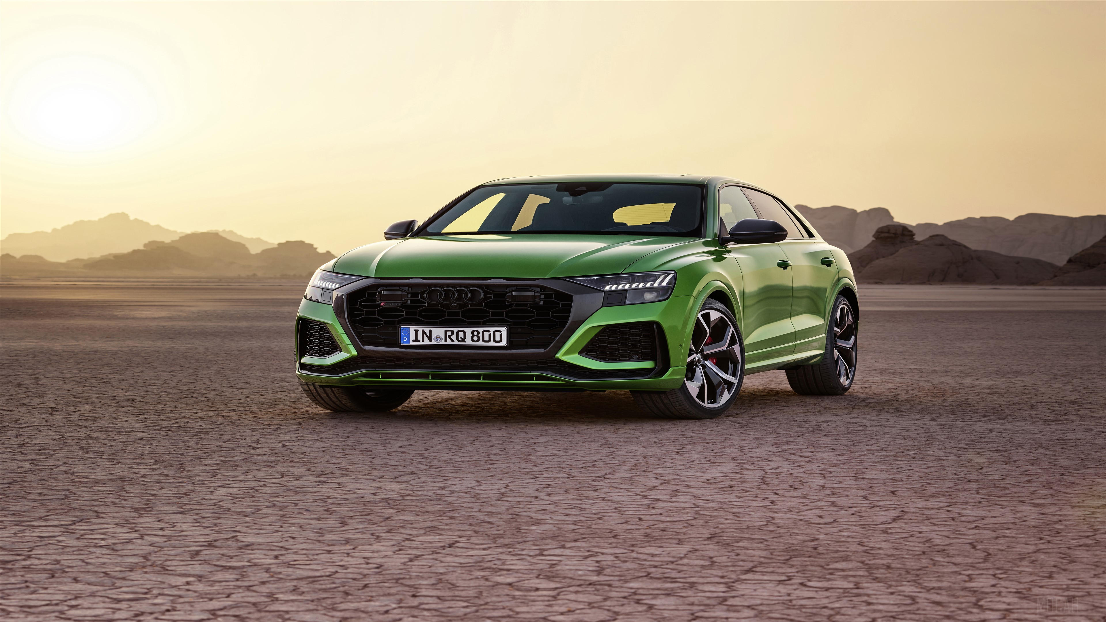 Green Audi RS Q8 2020 4K HD Wallpaper