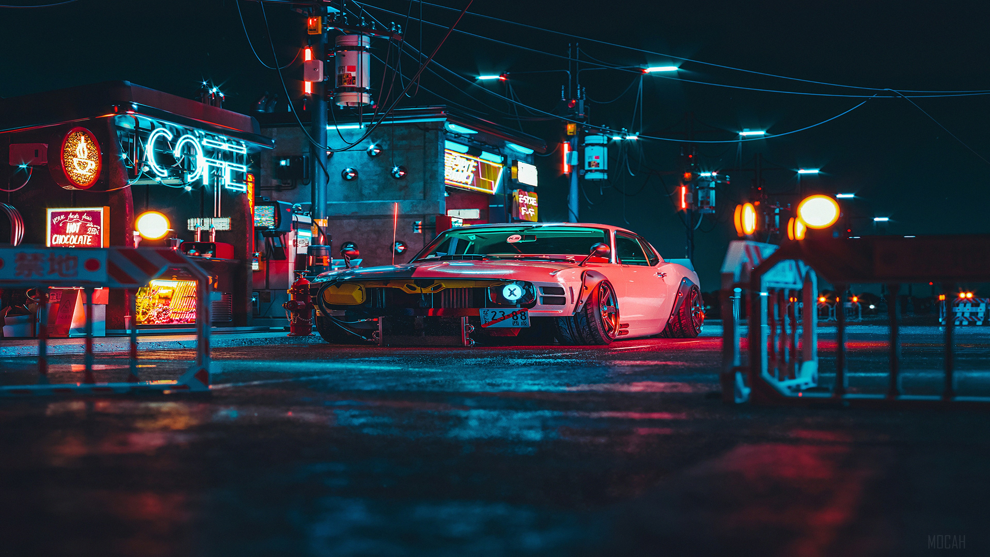 Red Car Art 4K HD Wallpaper