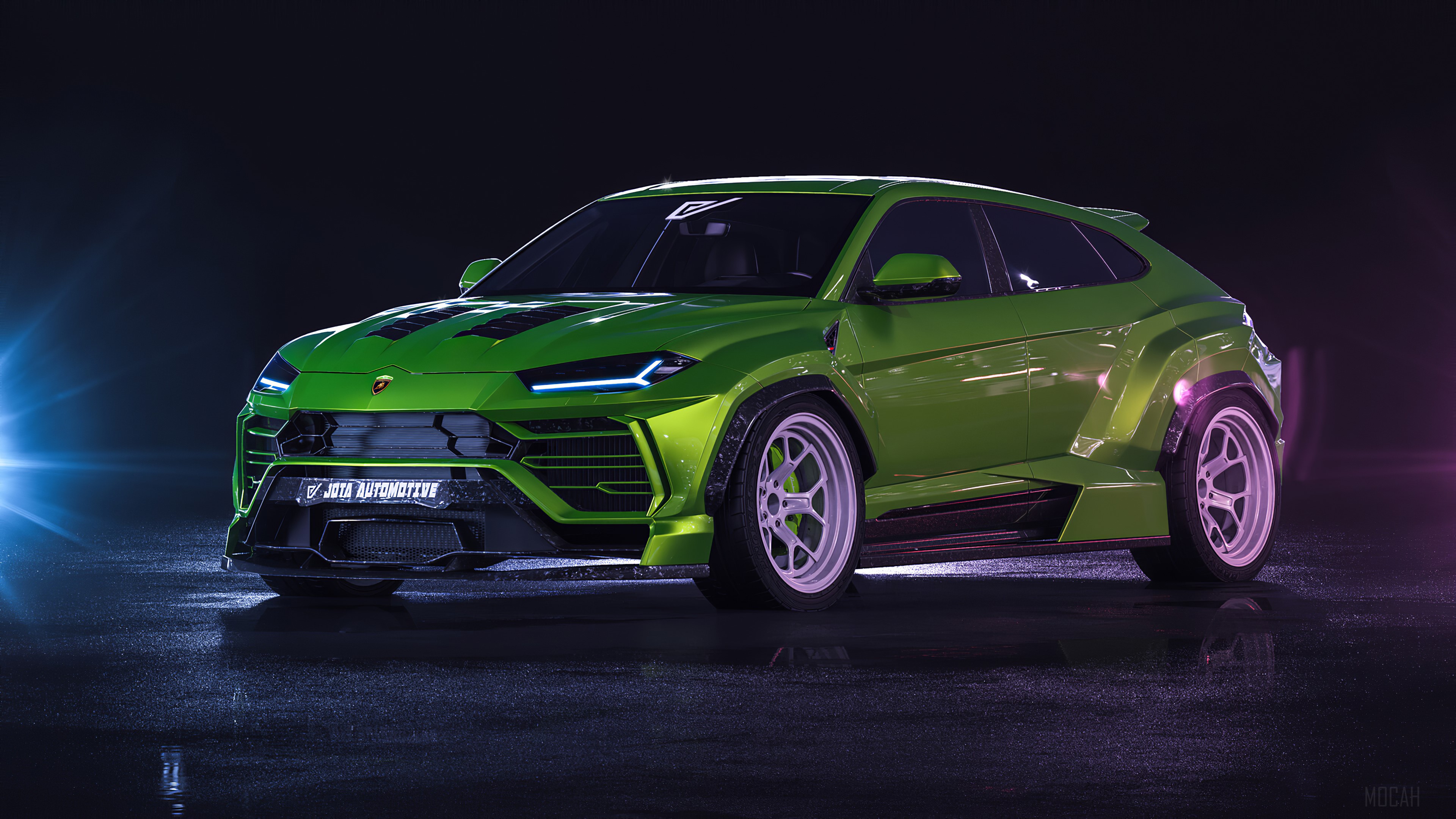 Green Lamborghini Urus Wide Body 4K HD Wallpaper
