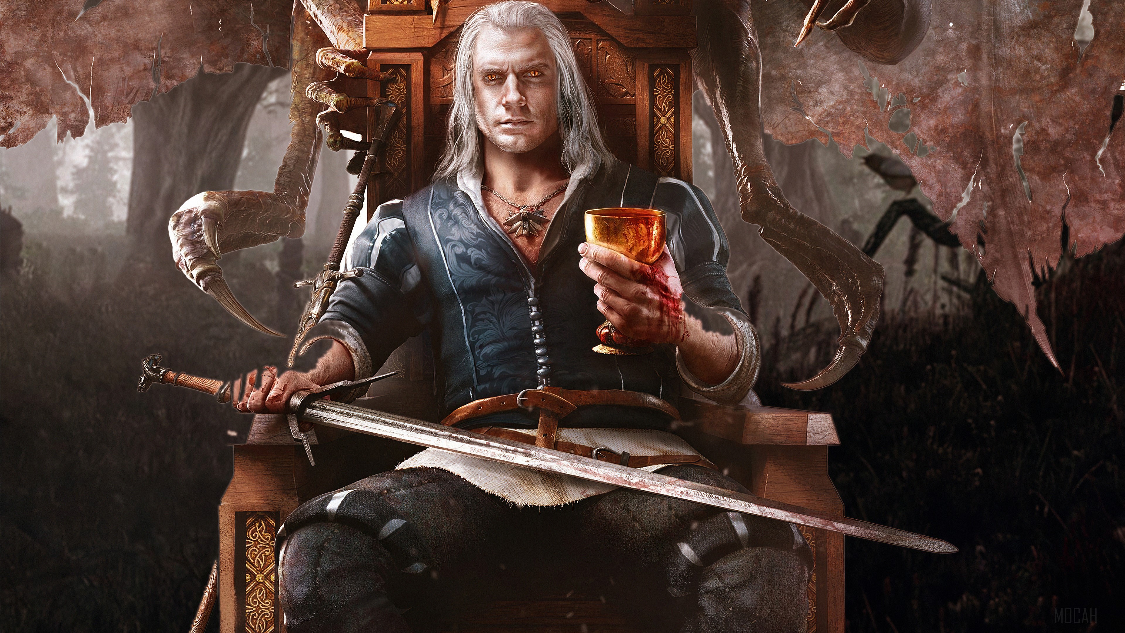 Geralt of Rivia from The Witcher 4K HD Wallpaper
