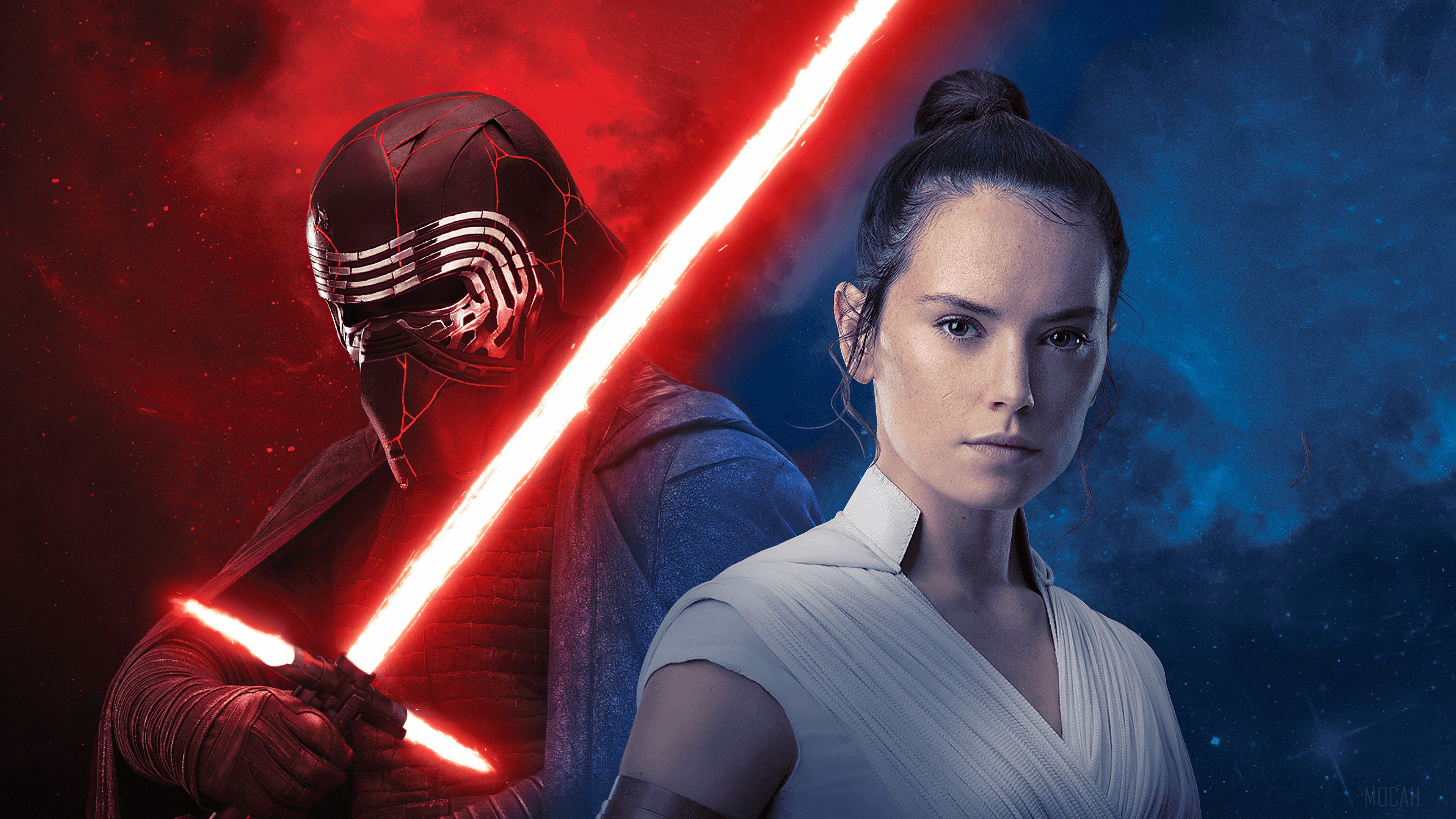 Kylo Ren and Rey from Star Wars The Rise Of Skywalker 4K HD Wallpaper