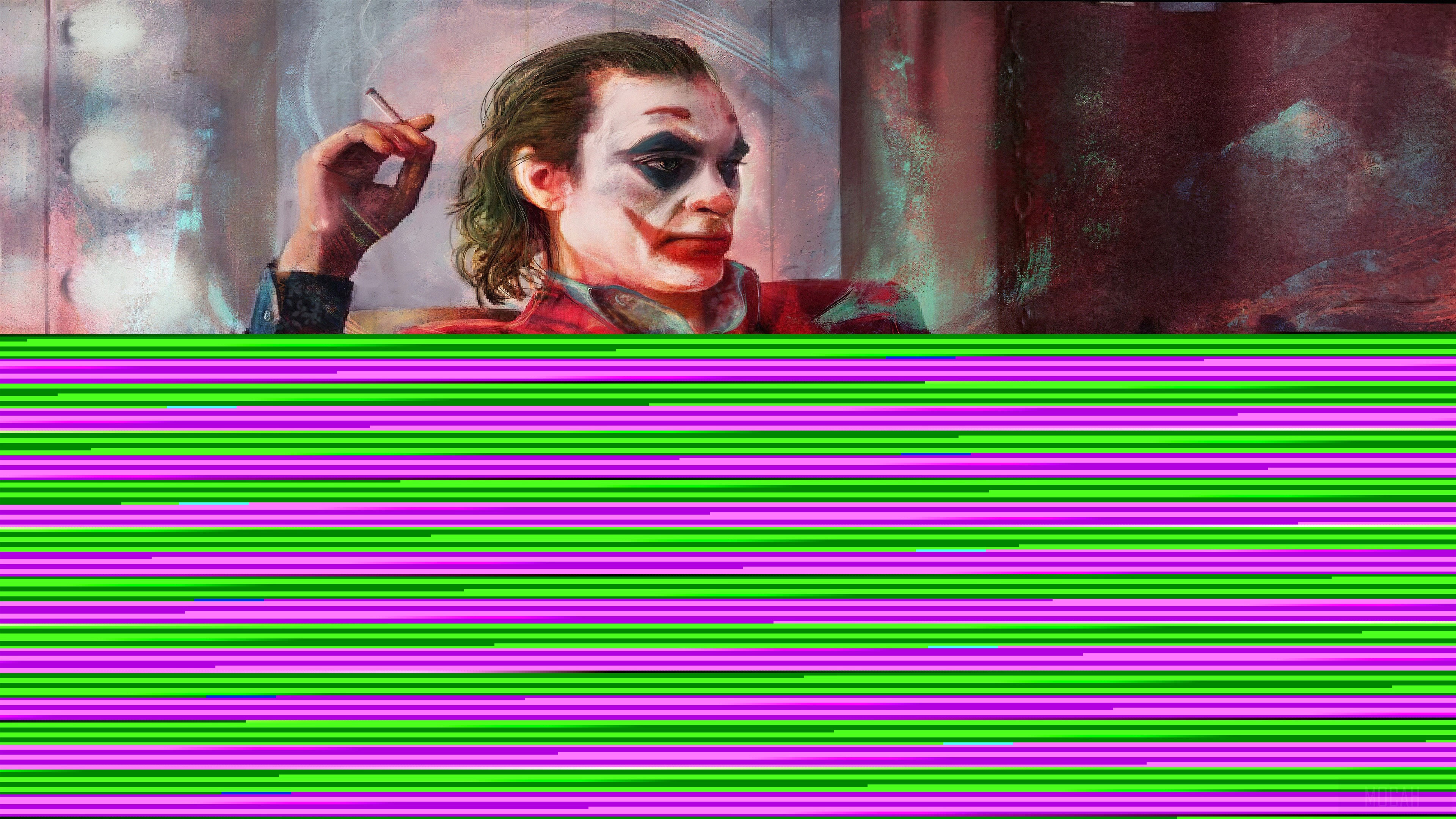 Joker sitting and smoking 4K HD Wallpaper