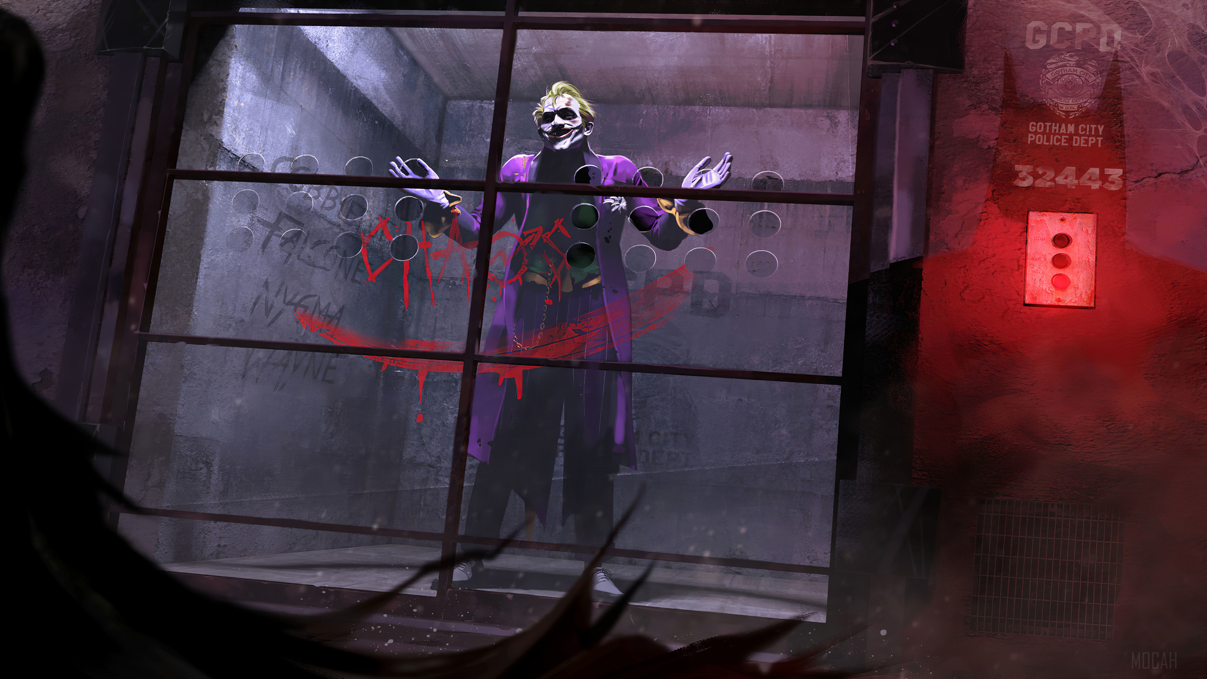 Joker in a cage artwork 4K HD Wallpaper