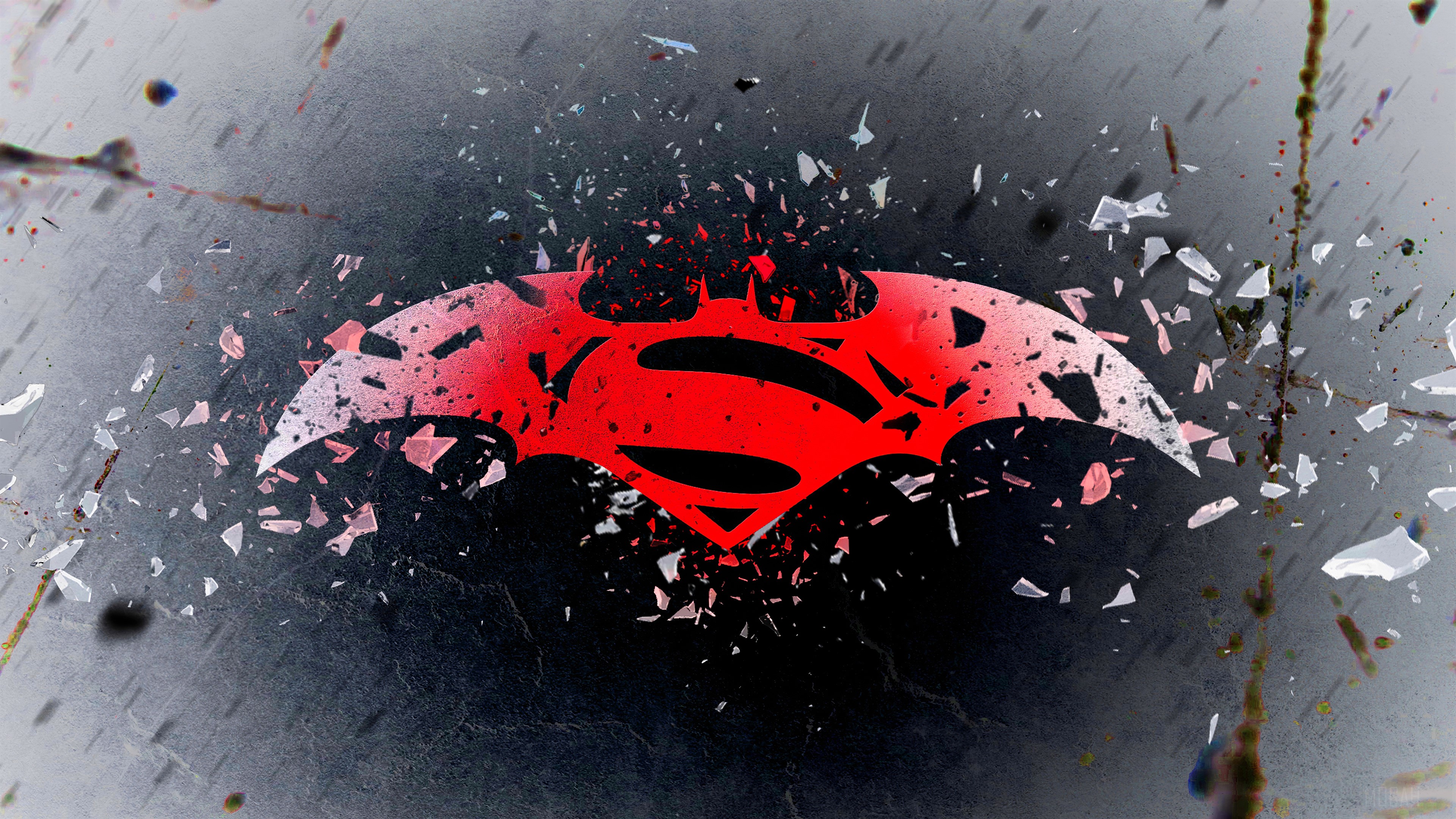 Batman Superman Logo Artwork HD Wallpaper