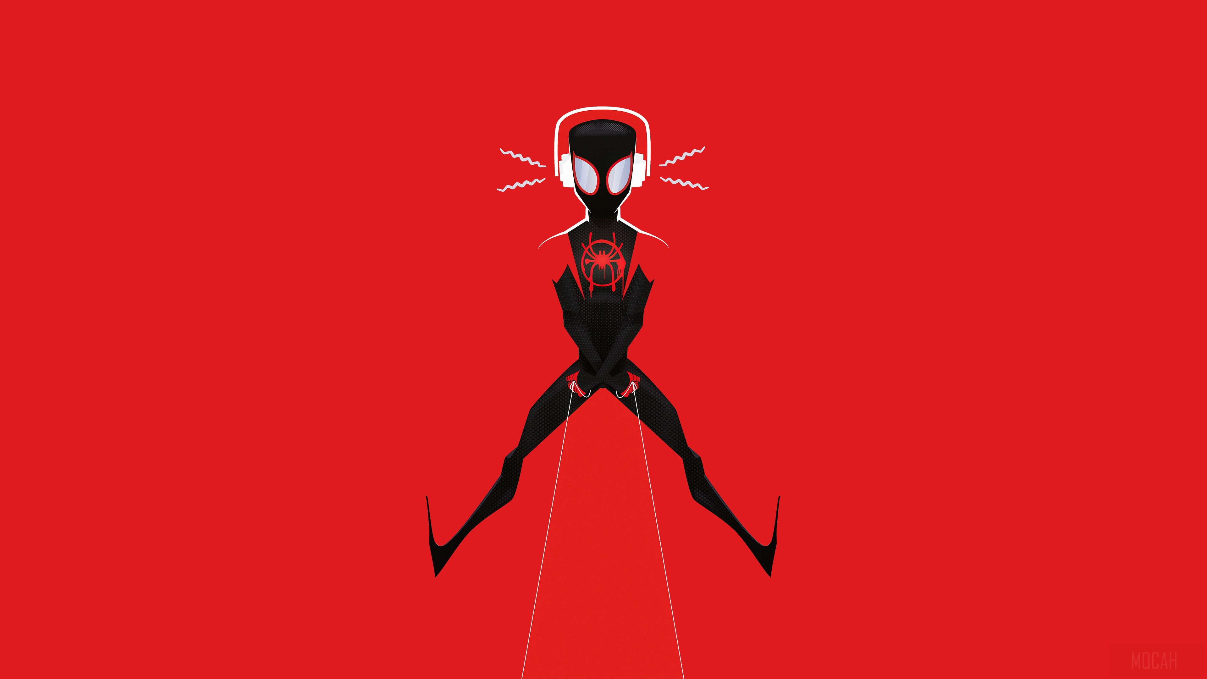 Miles Morales from Spiderman listening to music 4K HD Wallpaper