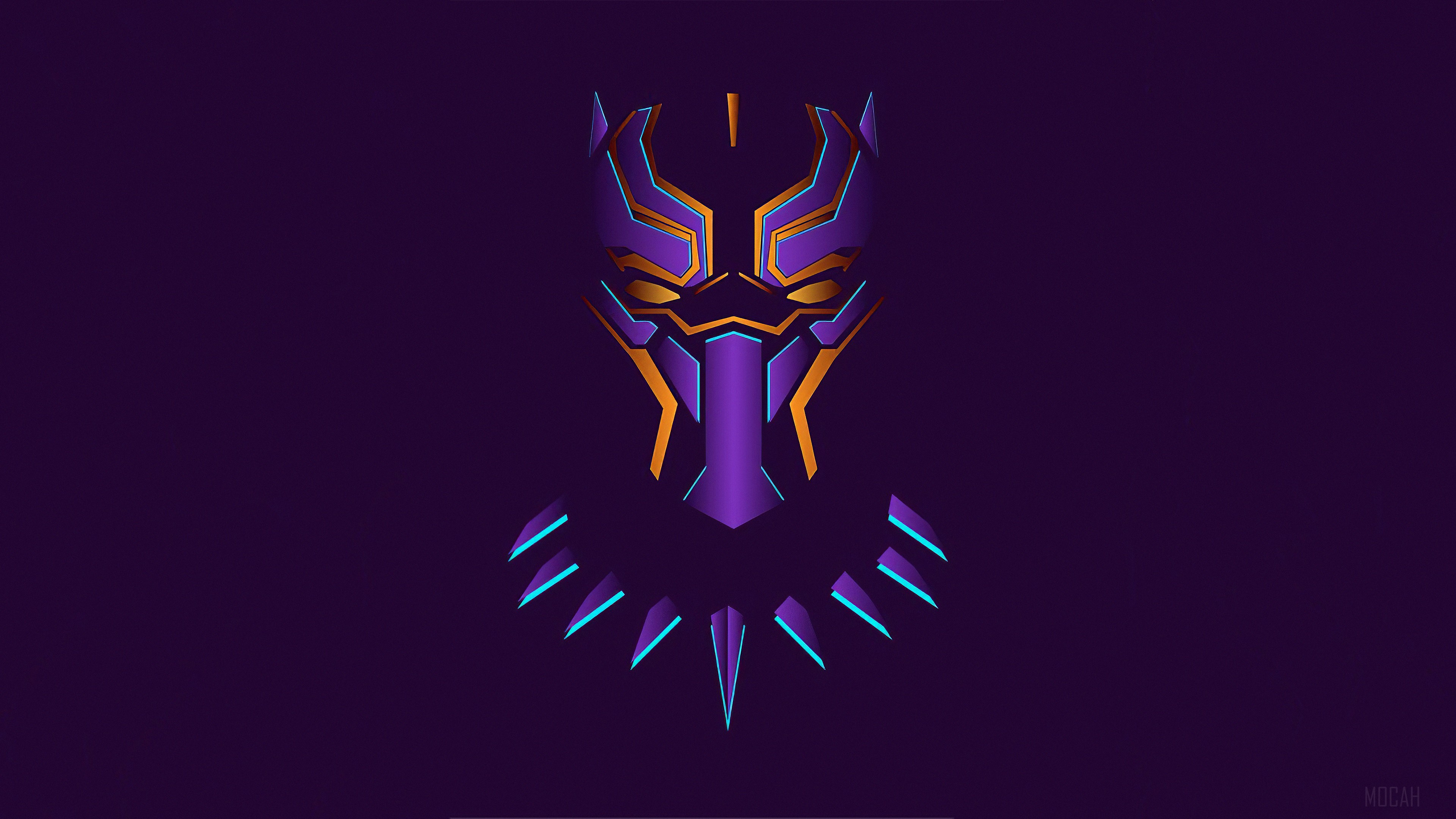 Black Panther Mask Minimalist Art 4K HD Wallpaper