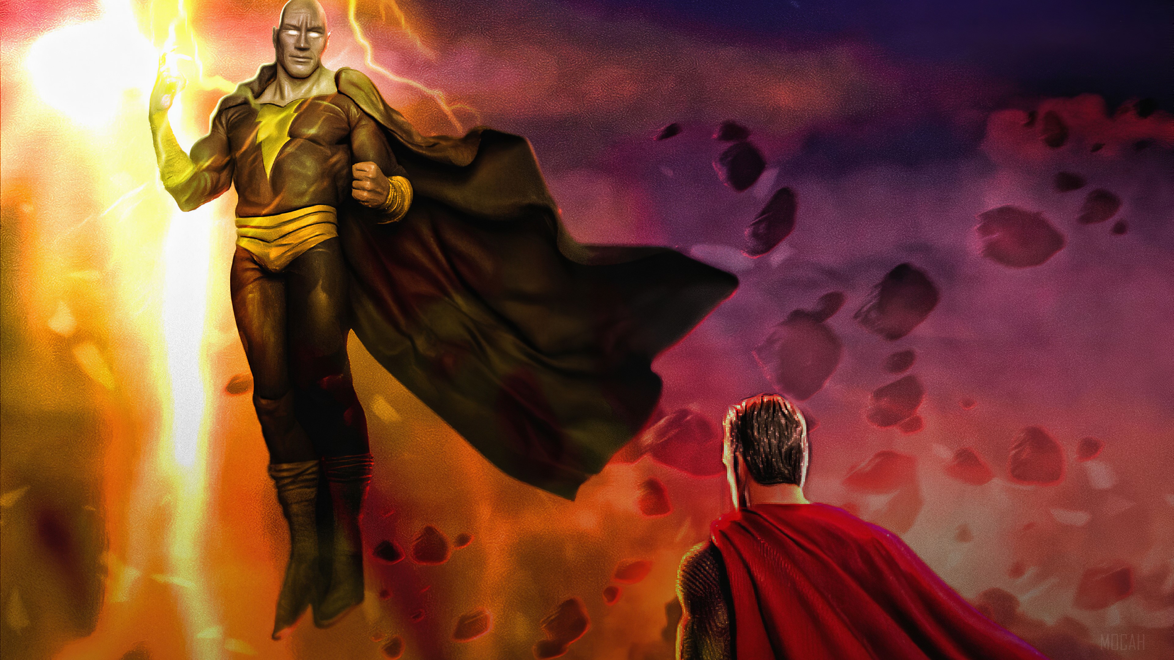 Black Adam vs. Superman Art 4K HD Wallpaper